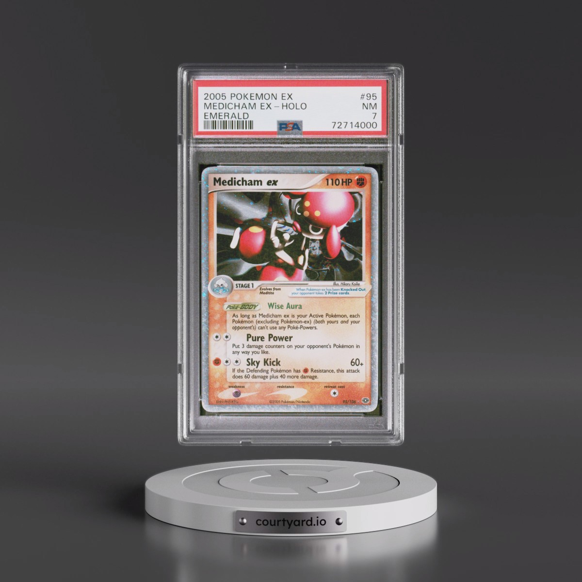 2005 Pokémon EX Emerald #95 Medicham EX - Holo Holo (PSA 7 NM)