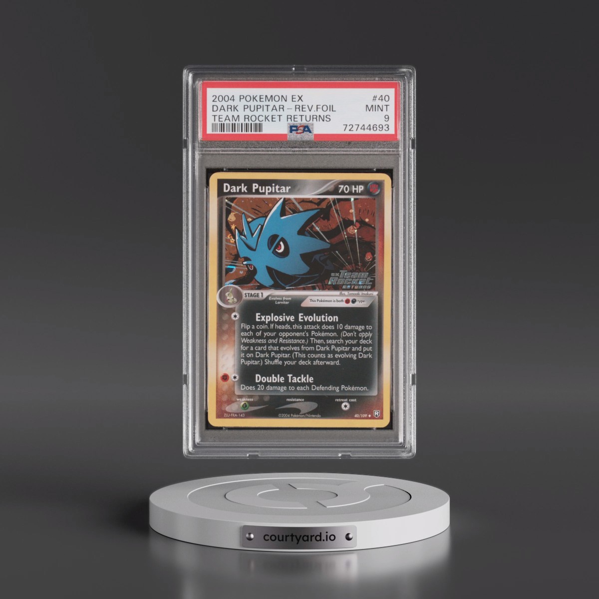 2004 Pokémon EX Team Rocket Returns #40 Dark Pupitar - Reverse Foil (PSA 9 MINT)