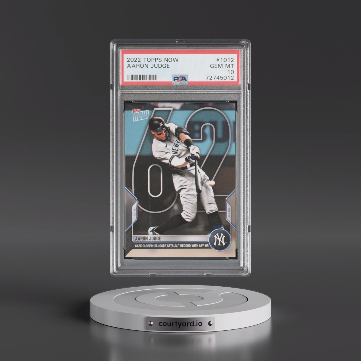 2022 Topps Now #1012 Aaron Judge (PSA 10 GEM MINT)