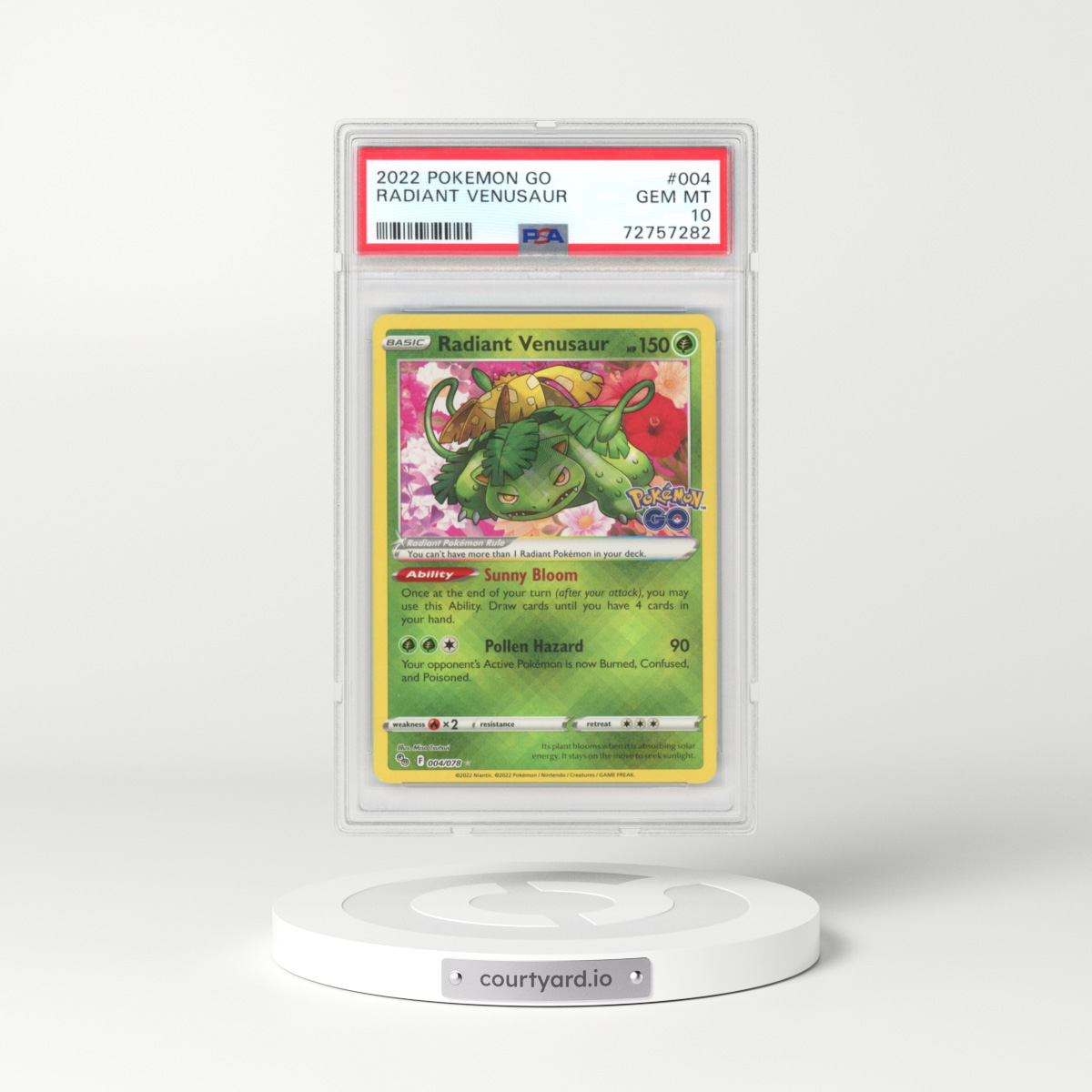 2022 Pokémon GO #004 Radiant Venusaur - Holo (PSA 10 GEM MINT)