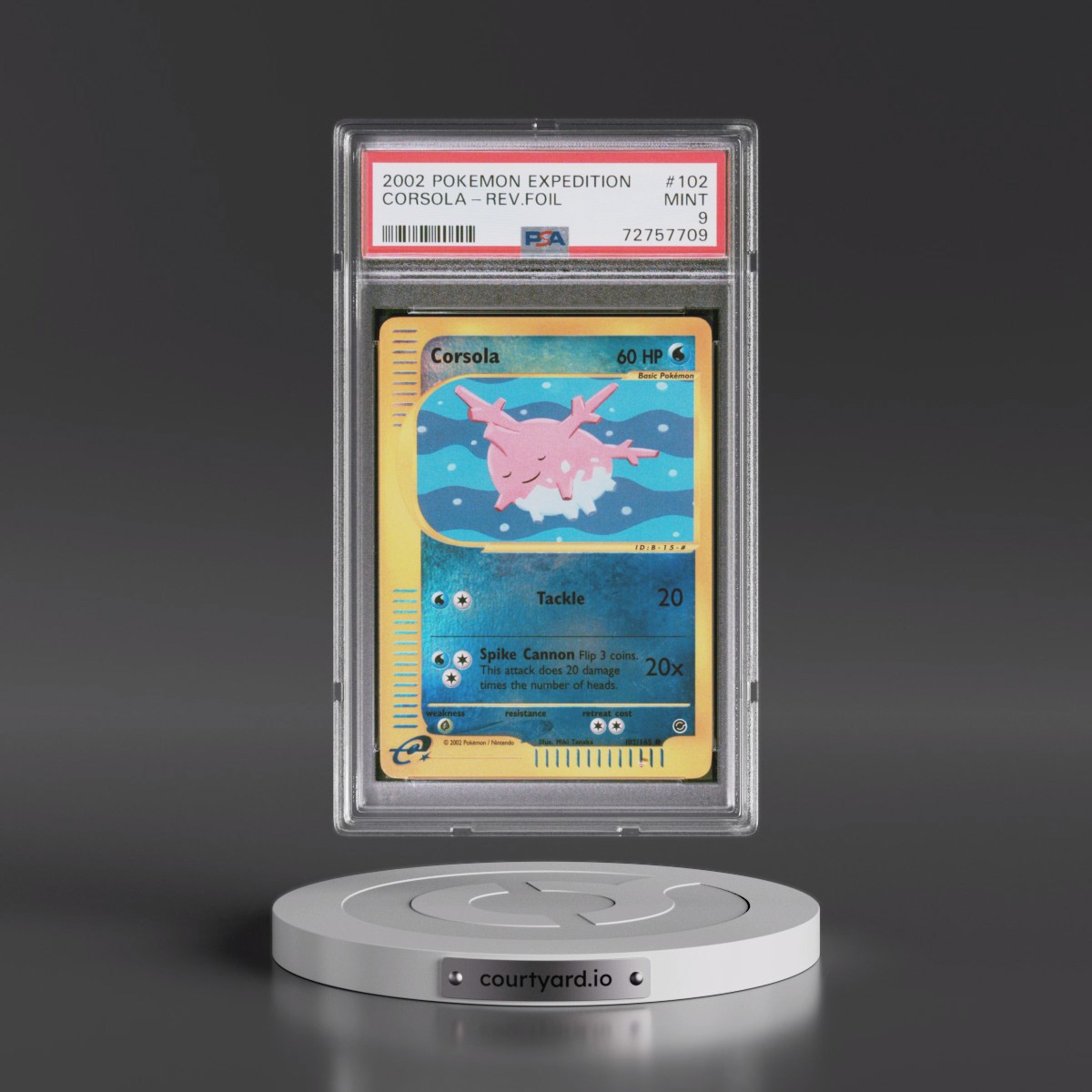 2002 Pokémon Expedition #102 Corsola - Reverse Foil (PSA 9 MINT)
