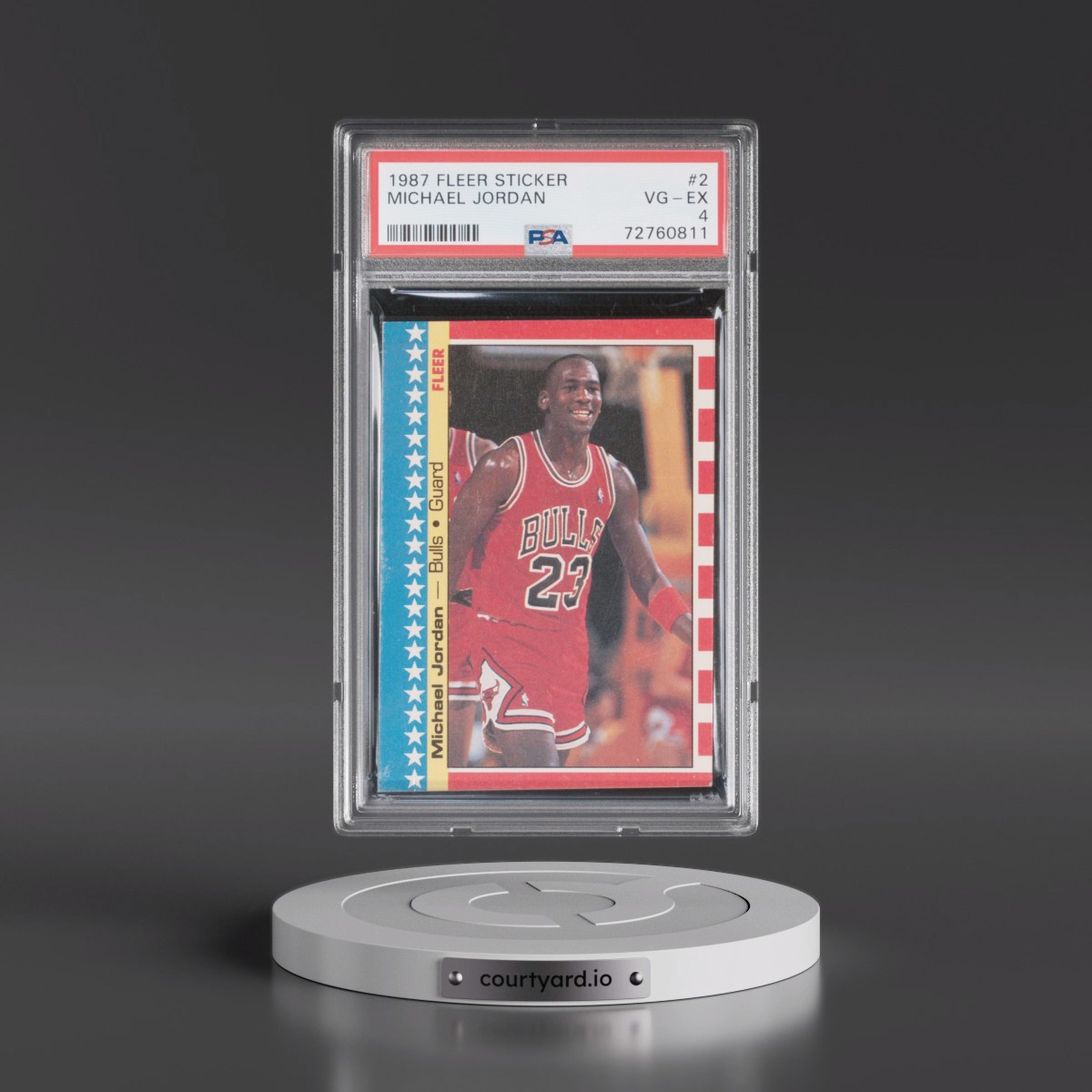 1987 Fleer Sticker #2 Michael Jordan (PSA 4 VG-EX)