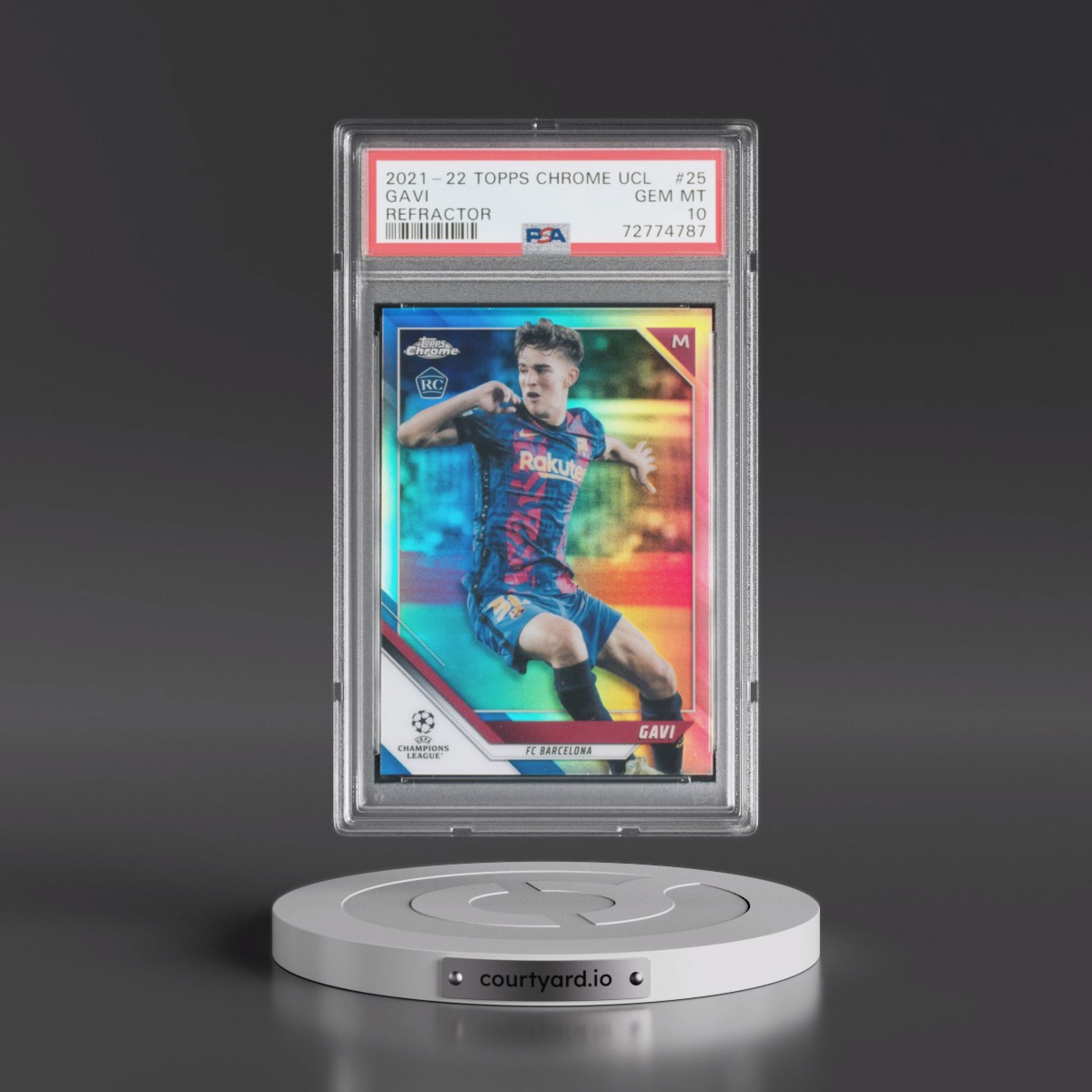 2021 Topps Chrome UEFA Champions League #25 Gavi - Refractor (PSA 10 GEM MINT)