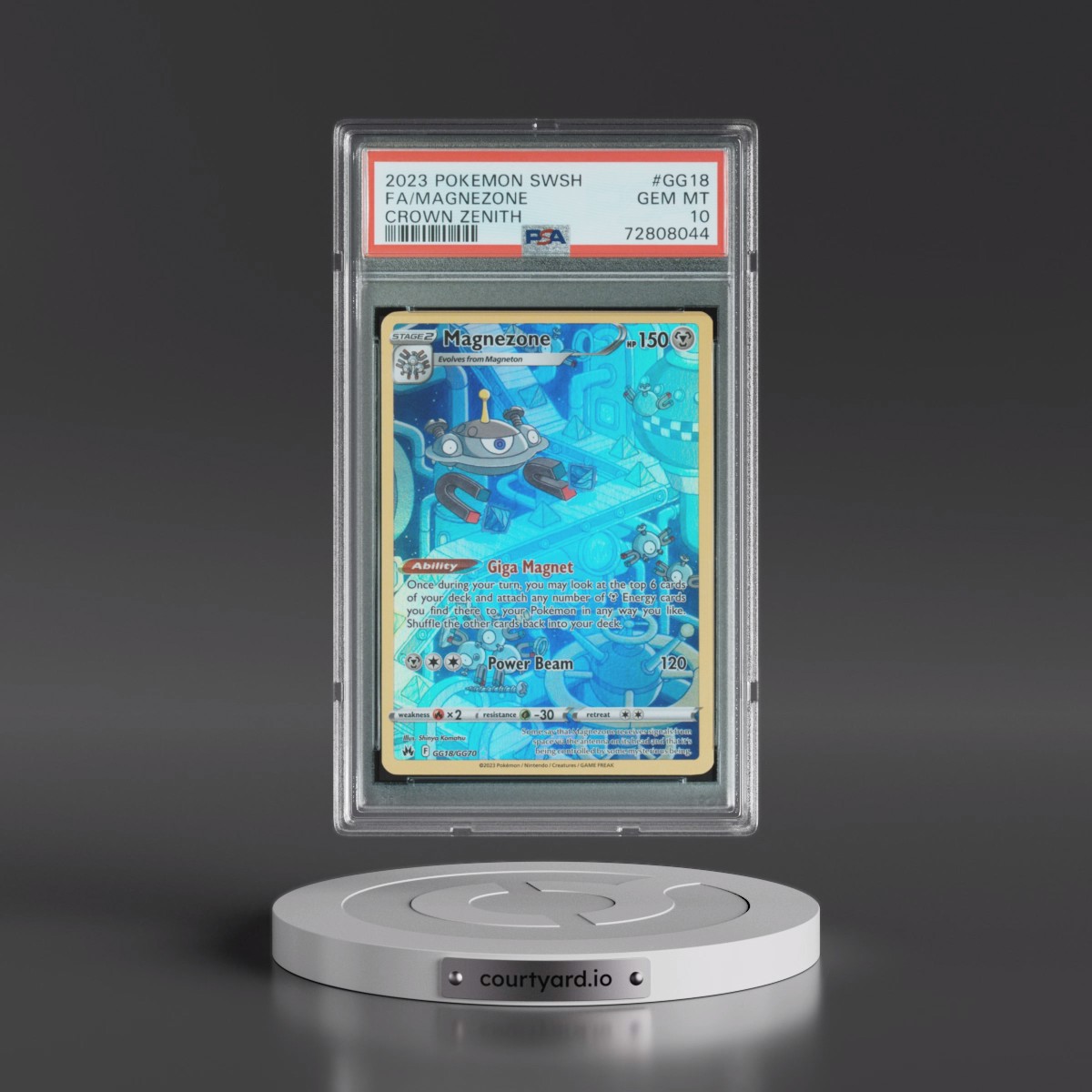 2023 Pokémon Sword and Shield Crown Zenith #GG18 Magnezone - Full Art (PSA 10 GEM MINT)
