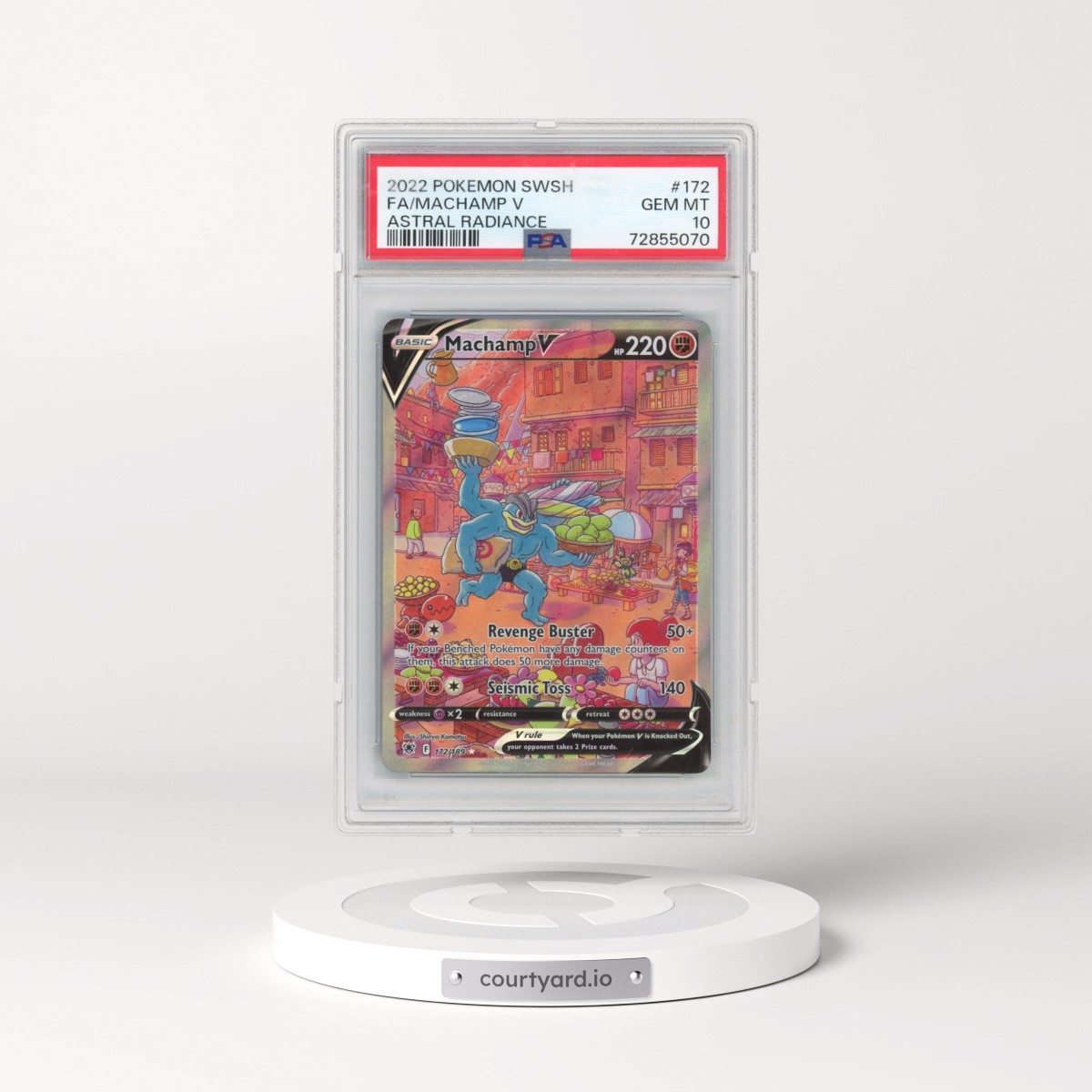 2022 Pokémon Sword & Shield Astral Radiance #172 Machamp V - Holo Full Art (PSA 10 GEM MINT)