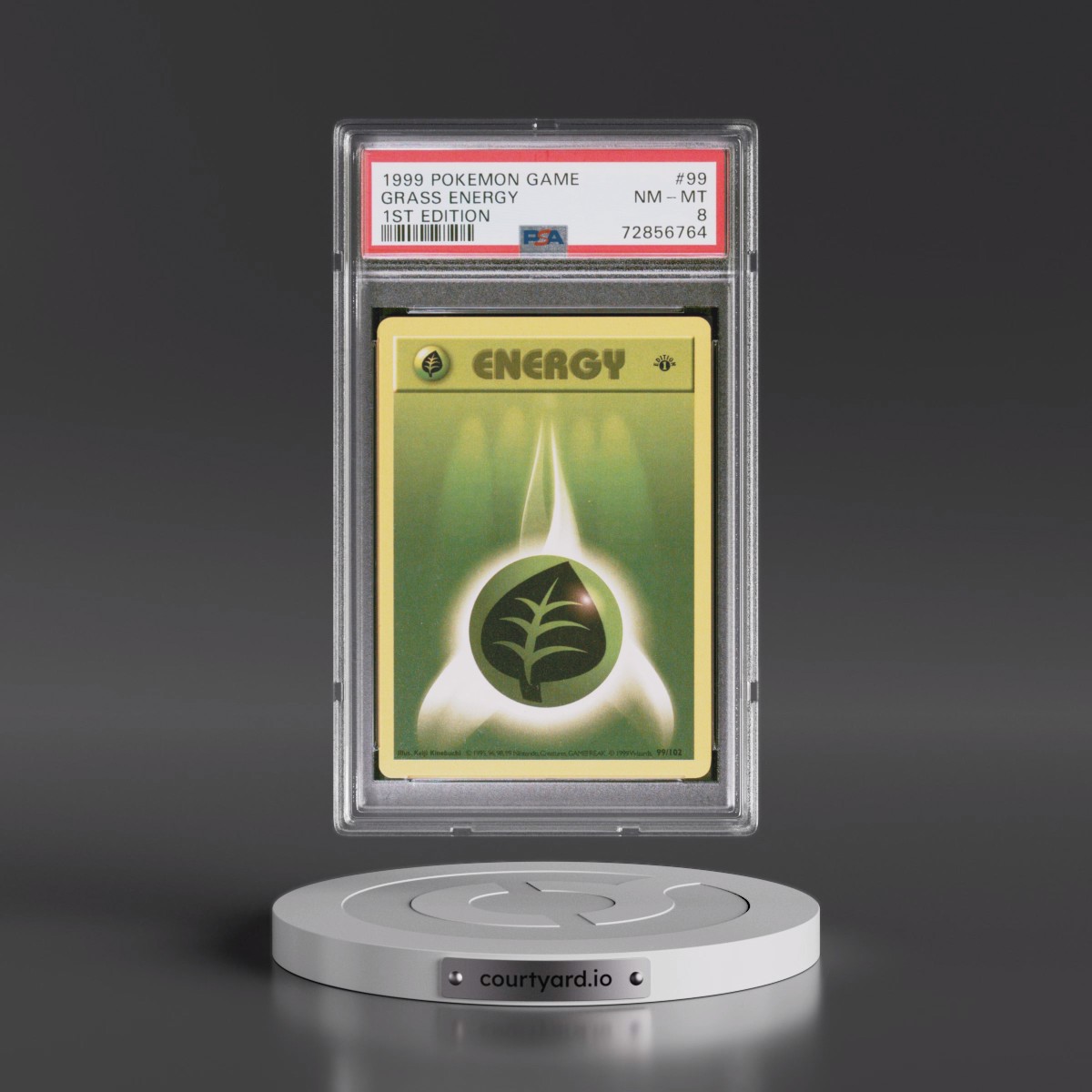 1999 Pokémon Game #99 Grass Energy - 1st Edition (PSA 8 NM-MT)