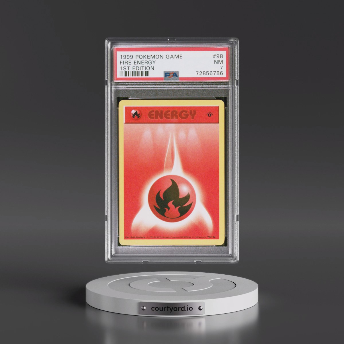 1999 Pokémon Game #98 Fire Energy - 1st Edition (PSA 7 NM)