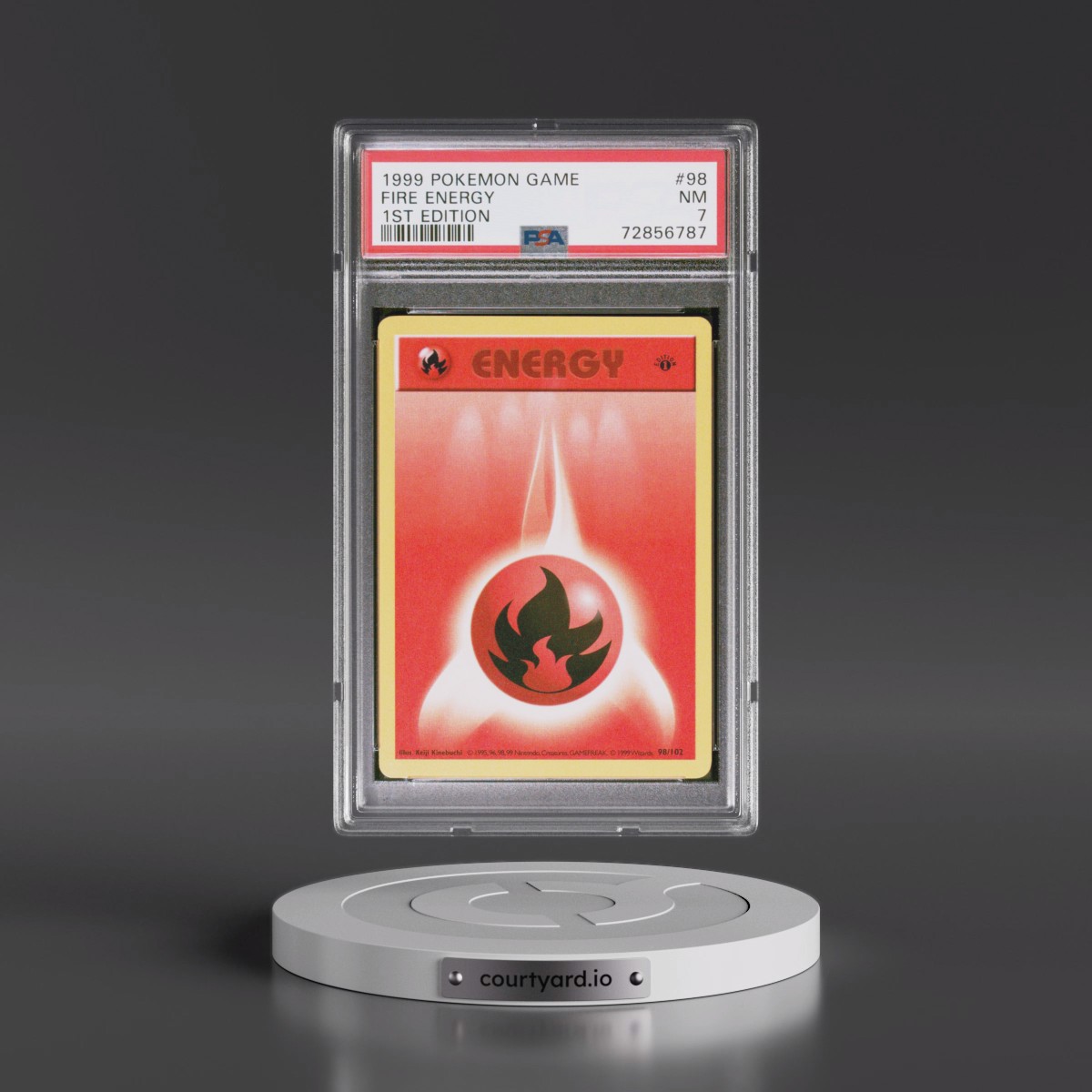 1999 Pokémon Game #98 Fire Energy - 1st Edition (PSA 7 NM)