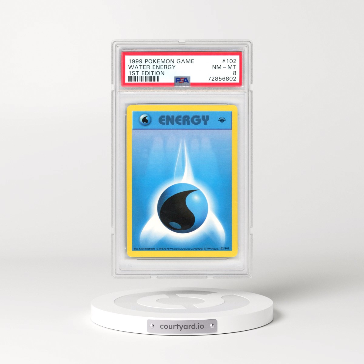1999 Pokémon Game #102 Water Energy - 1st Edition (PSA 8 NM-MT)