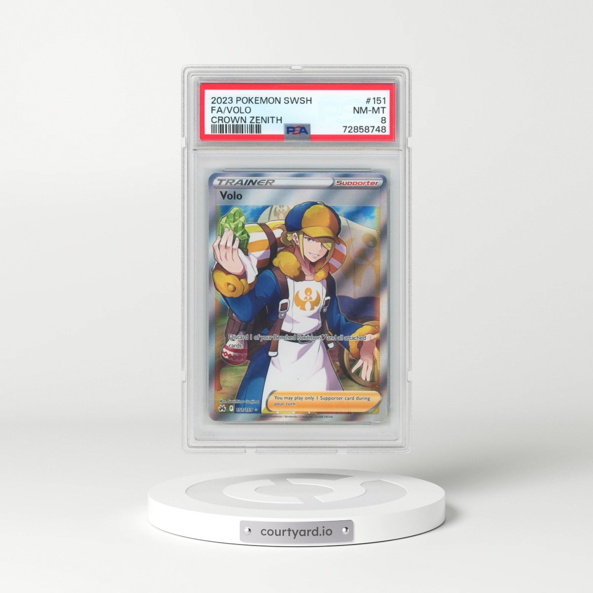 2023 Pokémon Sword and Shield Crown Zenith #151 Volo - Full Art (PSA 8 NM-MT)