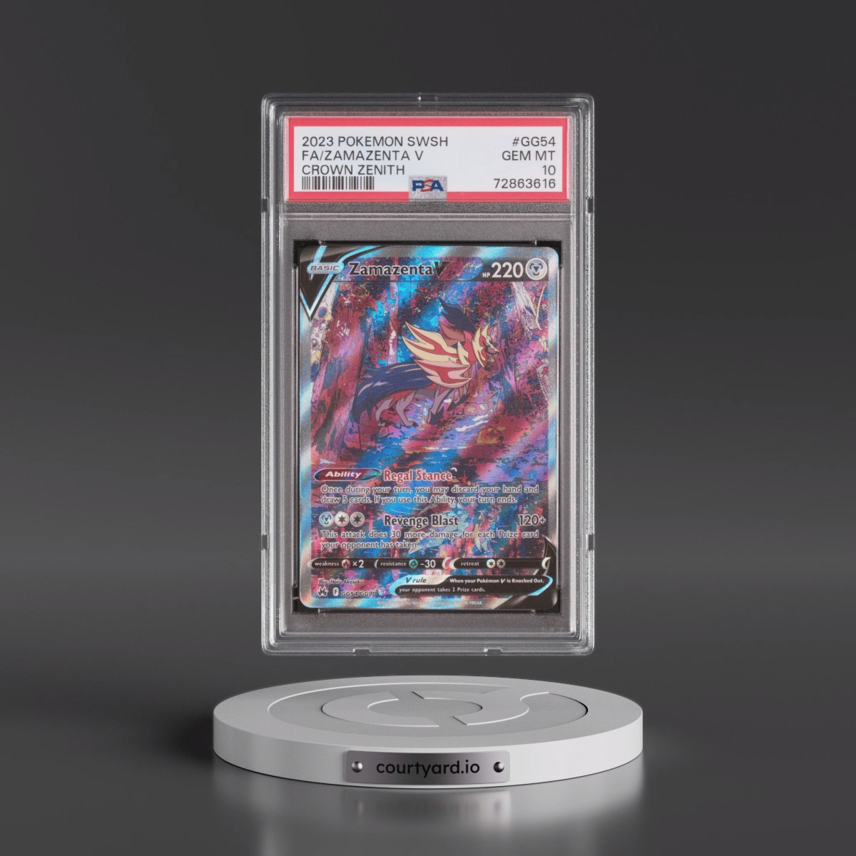 2023 Pokémon Sword and Shield Crown Zenith #GG54 Zamazenta V - Holo Full Art (PSA 10 GEM MINT)