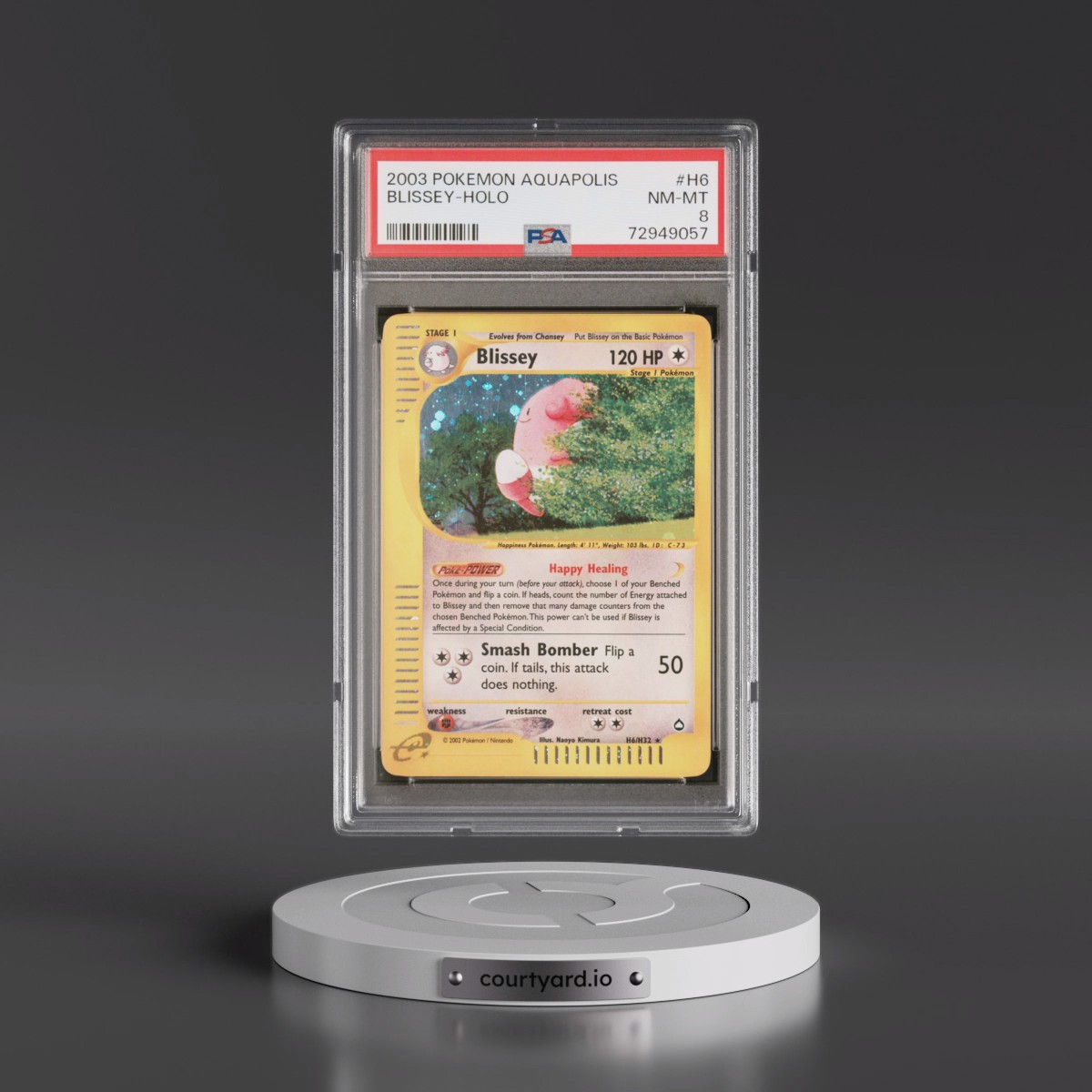 2003 Pokémon Aquapolis #H6 Blissey - Holo (PSA 8 NM-MT)