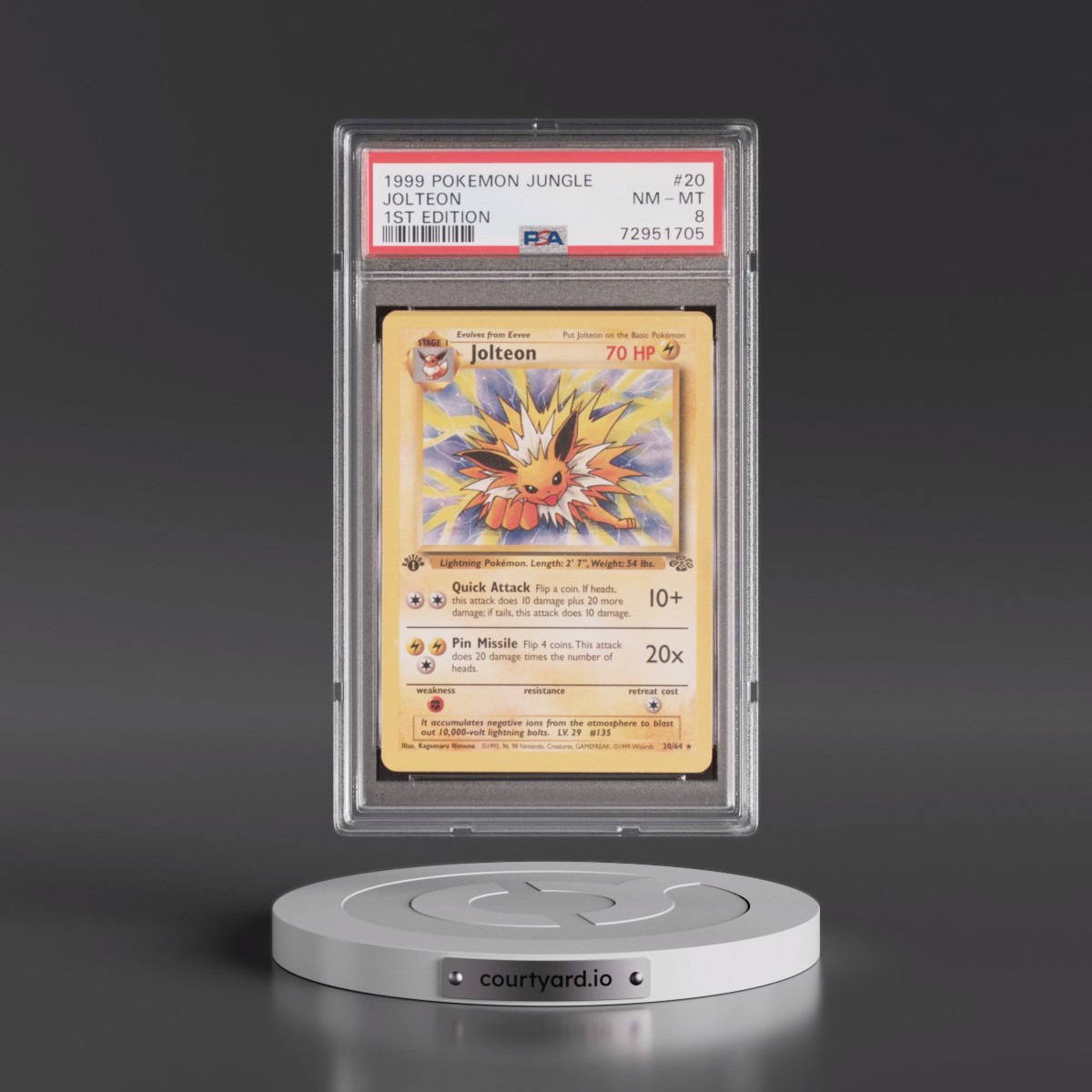 1999 Pokémon Jungle #20 Jolteon - 1st Edition (PSA 8 NM-MT)