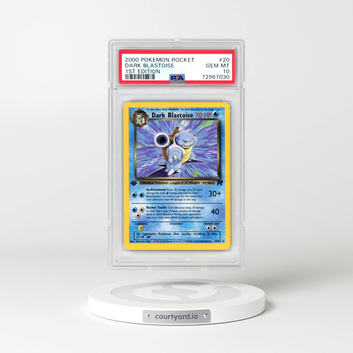 2000 Pokémon Rocket #20 Dark Blastoise - 1st Edition (PSA 10 GEM MINT)