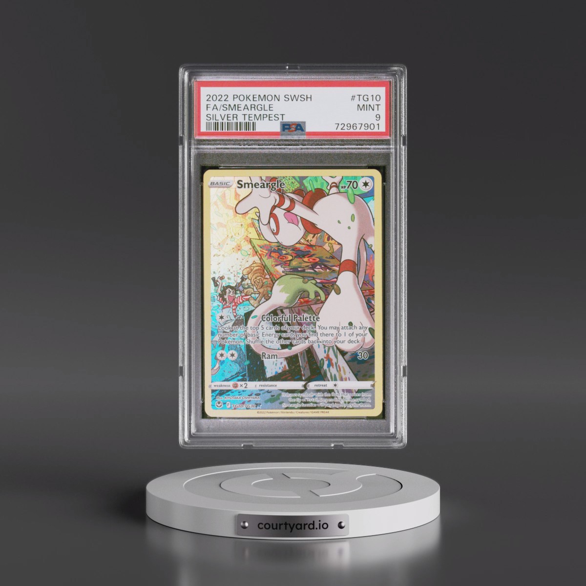 2022 Pokémon Sword & Shield Silver Tempest #TG10 Smeargle - Full Art (PSA 9 MINT)