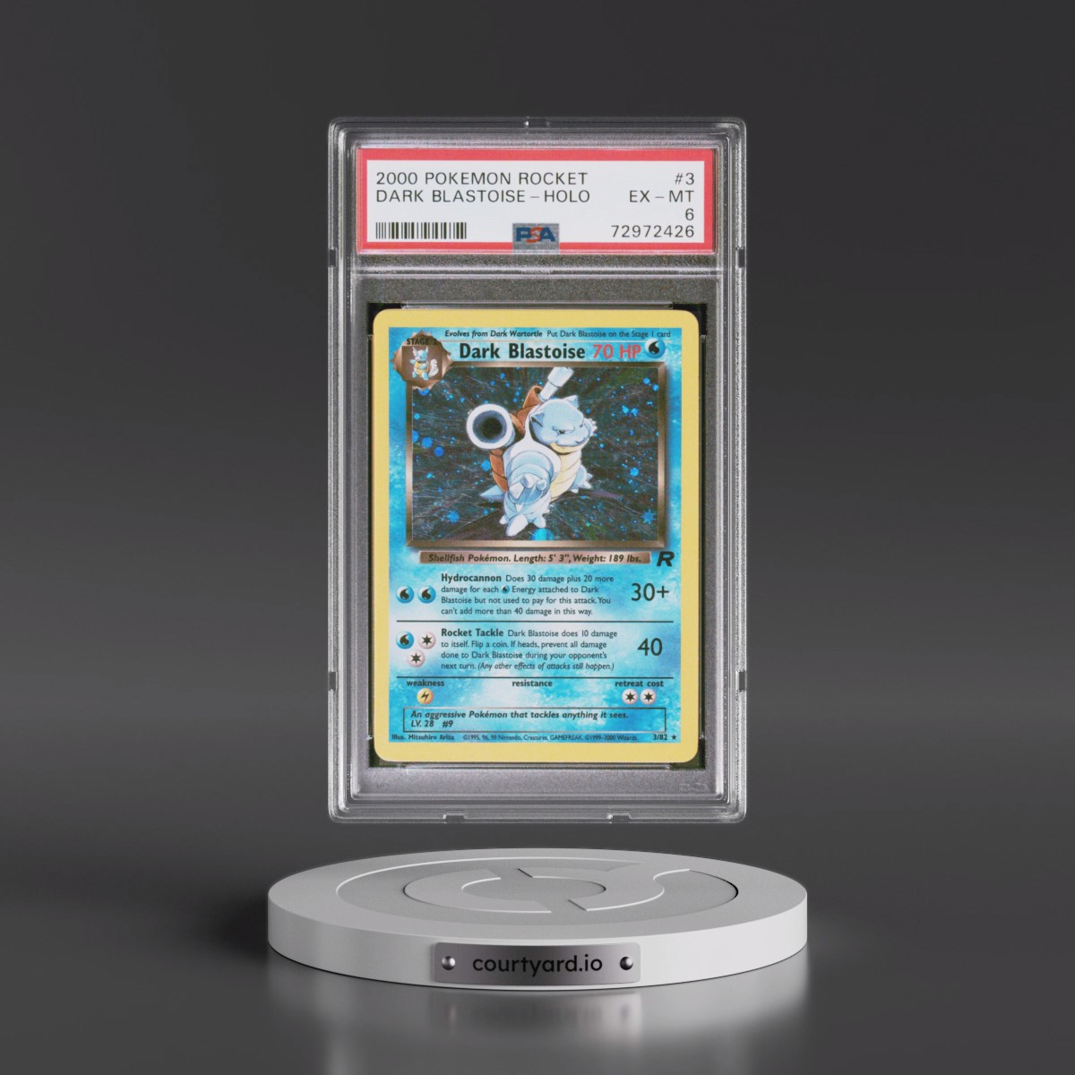 2000 Pokémon Rocket #3 Dark Blastoise - Holo (PSA 6 EX-MT)
