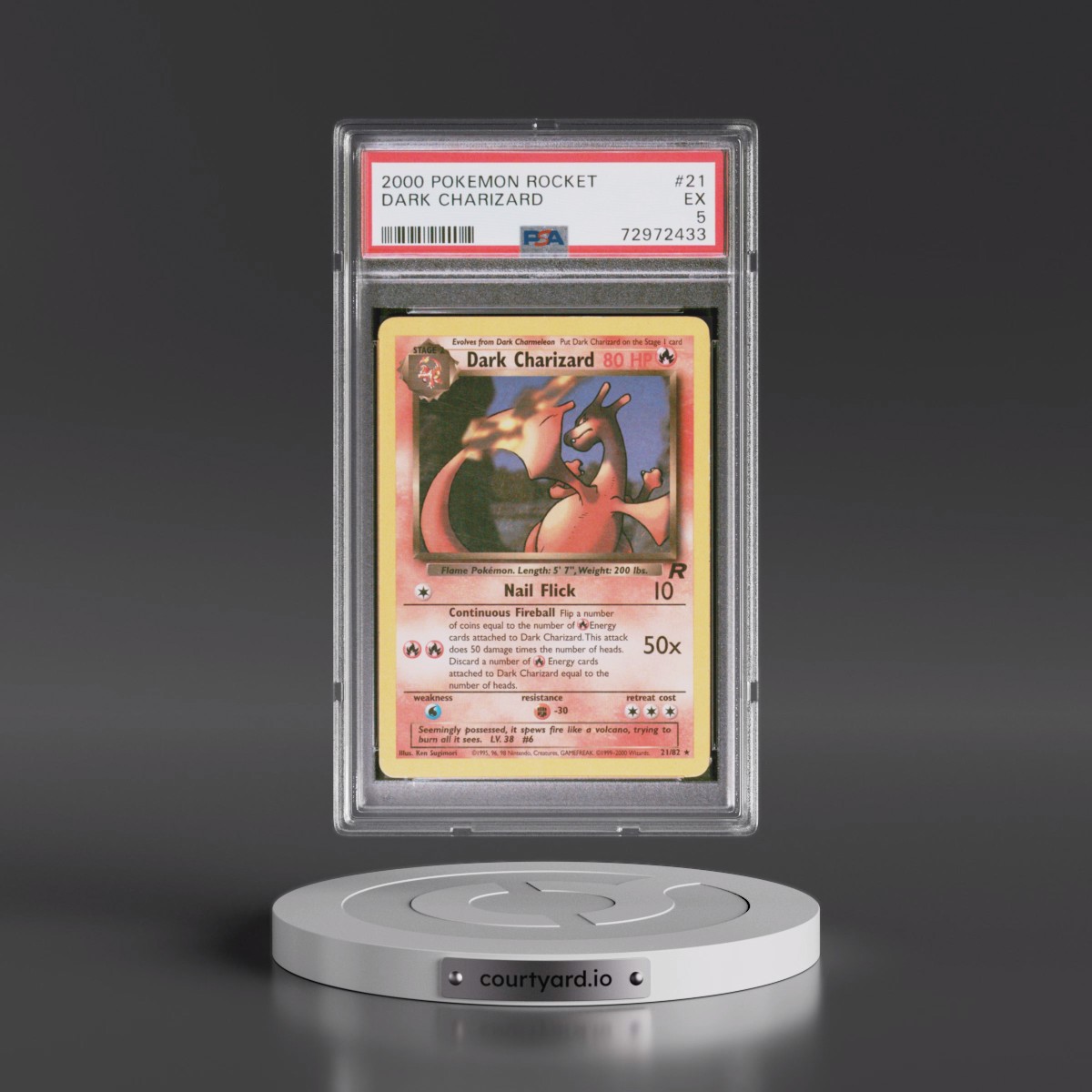 2000 Pokémon Rocket #21 Dark Charizard (PSA 5 EX)