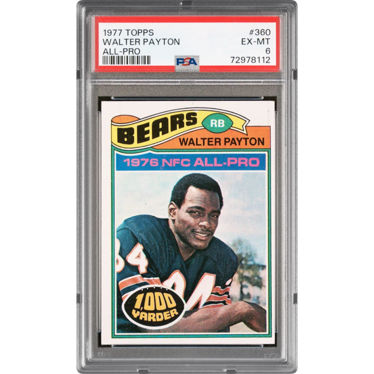 1977 Topps #360 Walter Payton - All-Pro (PSA 6 EX-MT)
