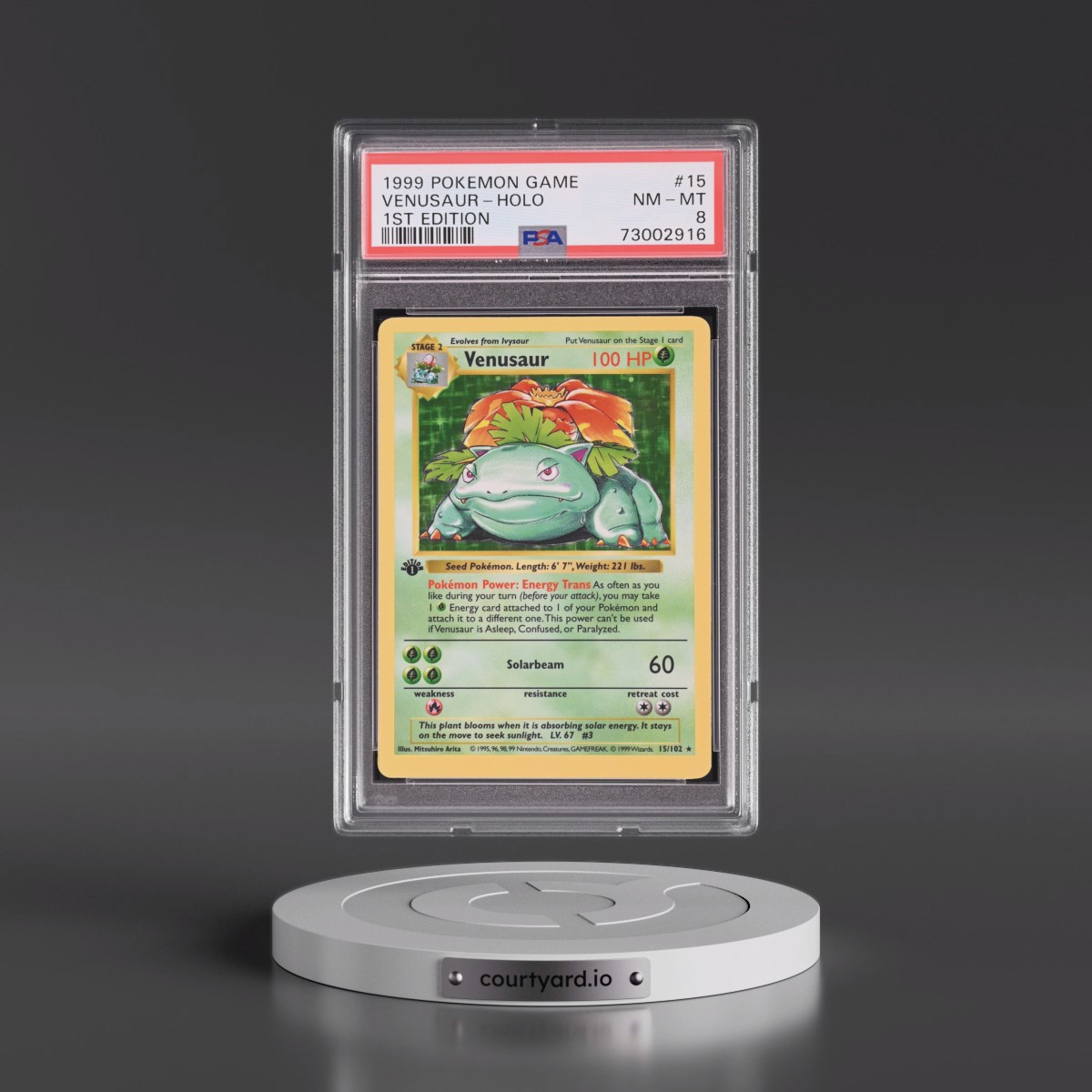1999 Pokémon Game #15 Venusaur - 1st Edition Holo (PSA 8 NM-MT)
