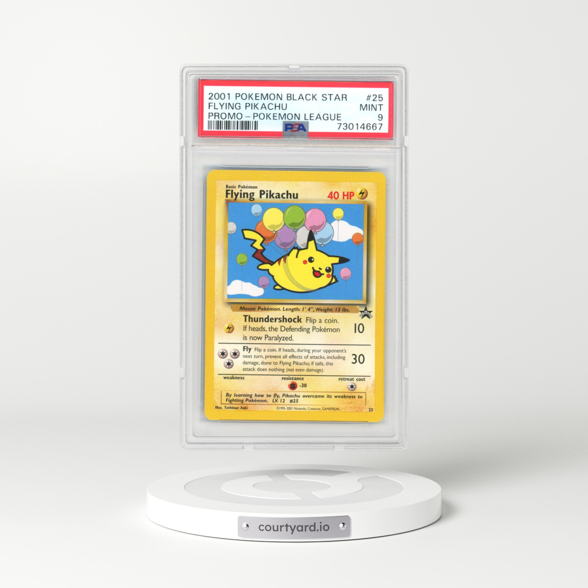 1999 Black Star Promos #25 Flying Pikachu - Pokémon League (PSA 9 MINT)