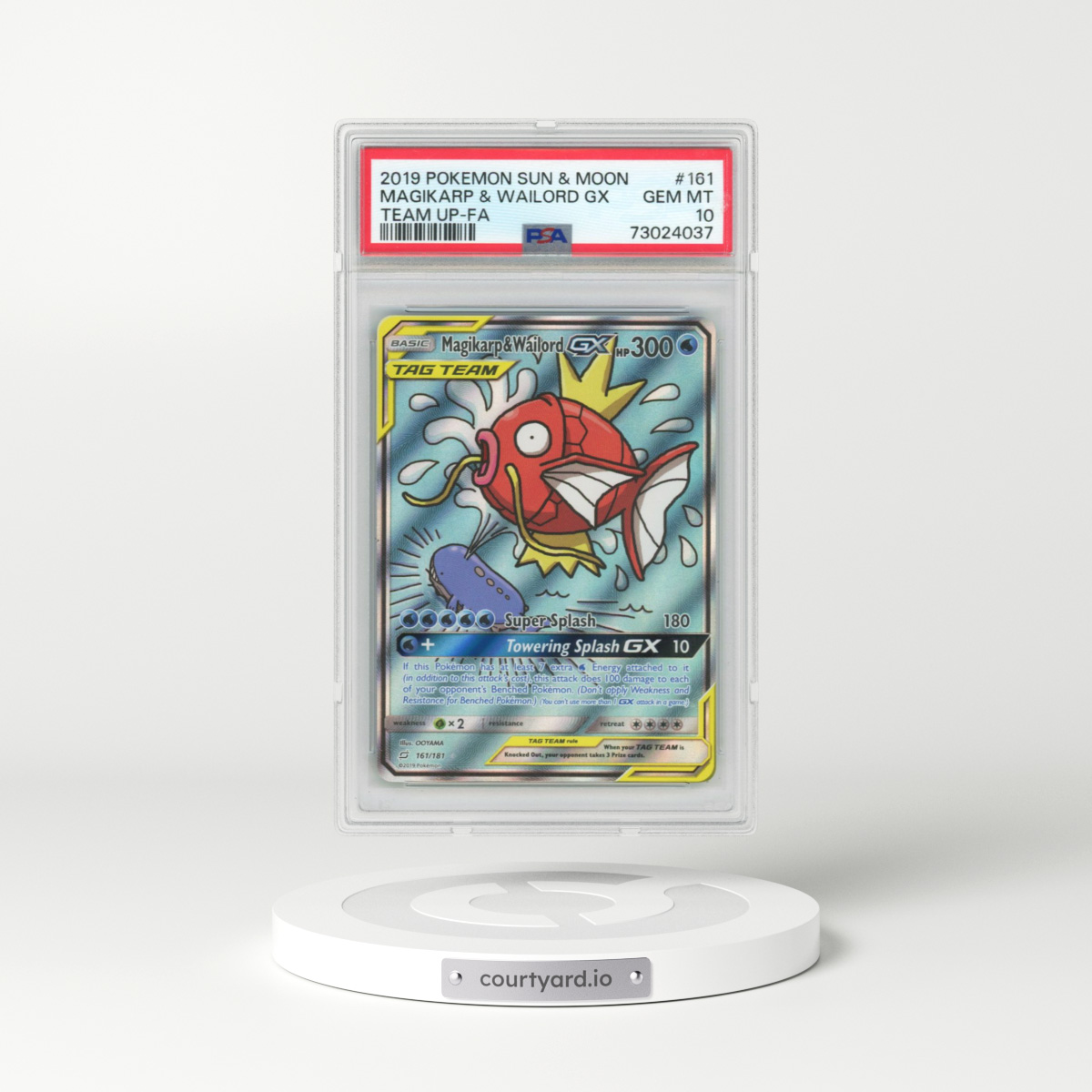 2019 Pokémon Sun & Moon Team Up #161 Magikarp & Wailord GX - Holo Full Art (PSA 10 GEM MINT)