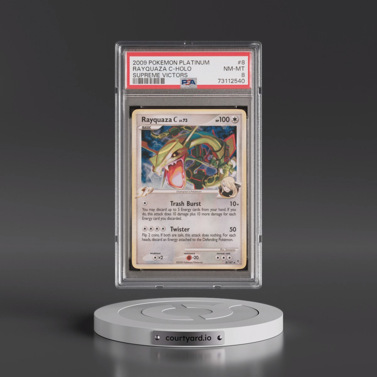 2009 Pokémon Platinum Supreme Victors #8 Rayquaza C - Holo (PSA 8 NM-MT)