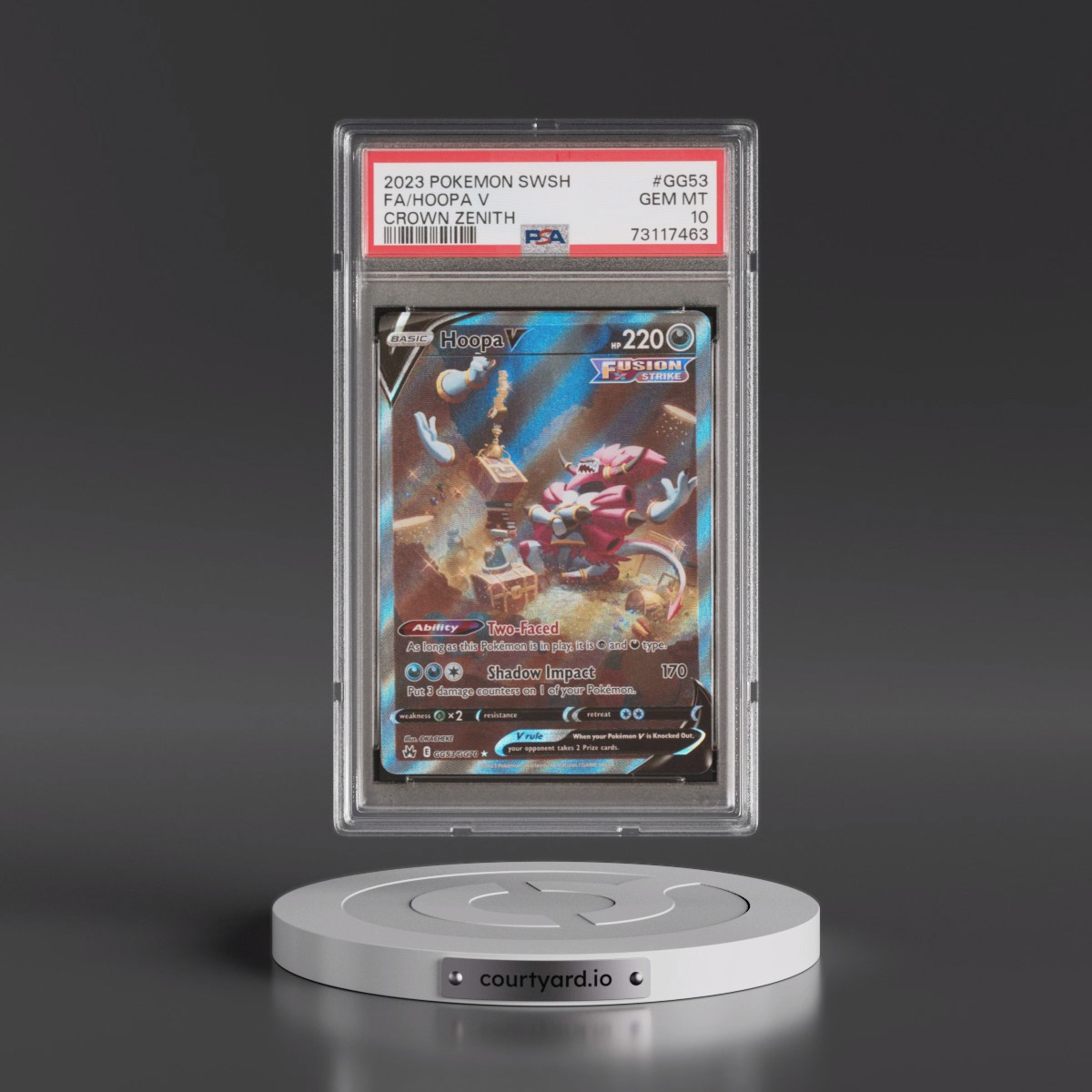2023 Pokémon Sword and Shield Crown Zenith #GG53 Hoopa V - Holo Full Art (PSA 10 GEM MINT)