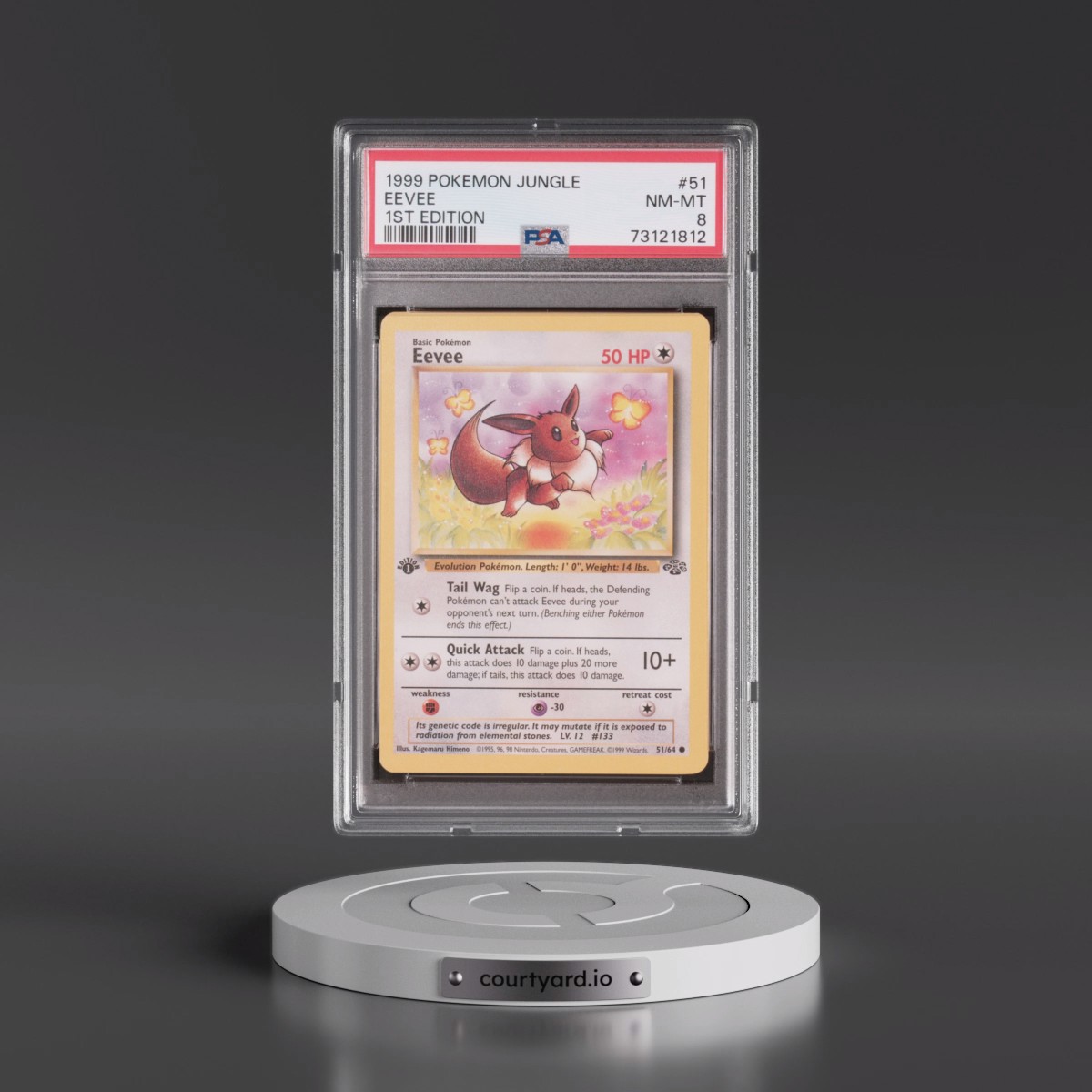 1999 Pokémon Jungle #51 Eevee - 1st Edition (PSA 8 NM-MT)
