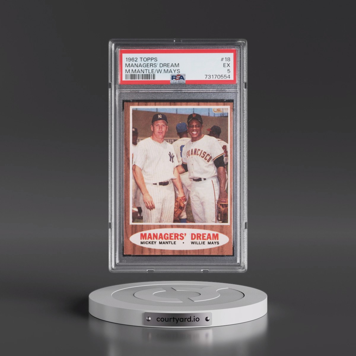 1962 Topps #18 Managers' Dream - M.Mantle/W.Mays (PSA 5 EX)
