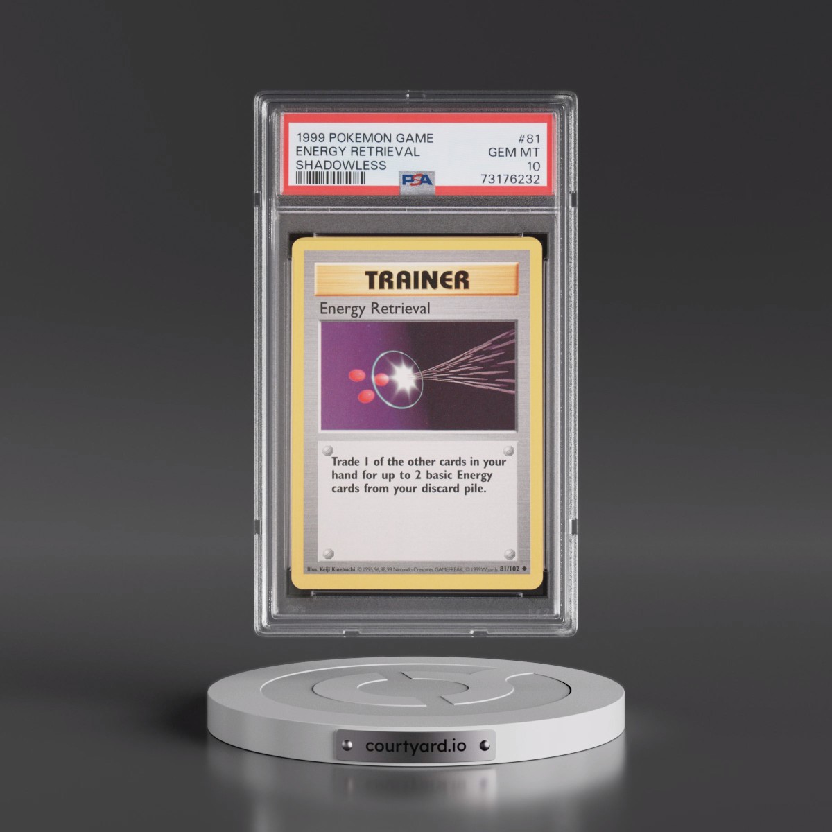 1999 Pokémon Game #81 Energy Retrieval - Shadowless (PSA 10 GEM MINT)