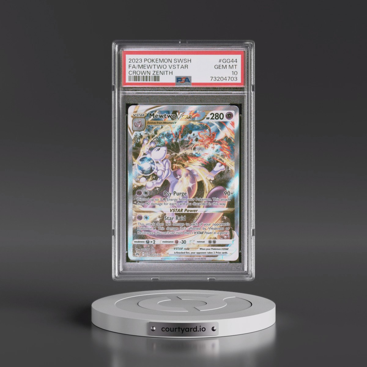 2023 Pokémon Sword and Shield Crown Zenith #GG44 Mewtwo Vstar - Full Art (PSA 10 GEM MINT)
