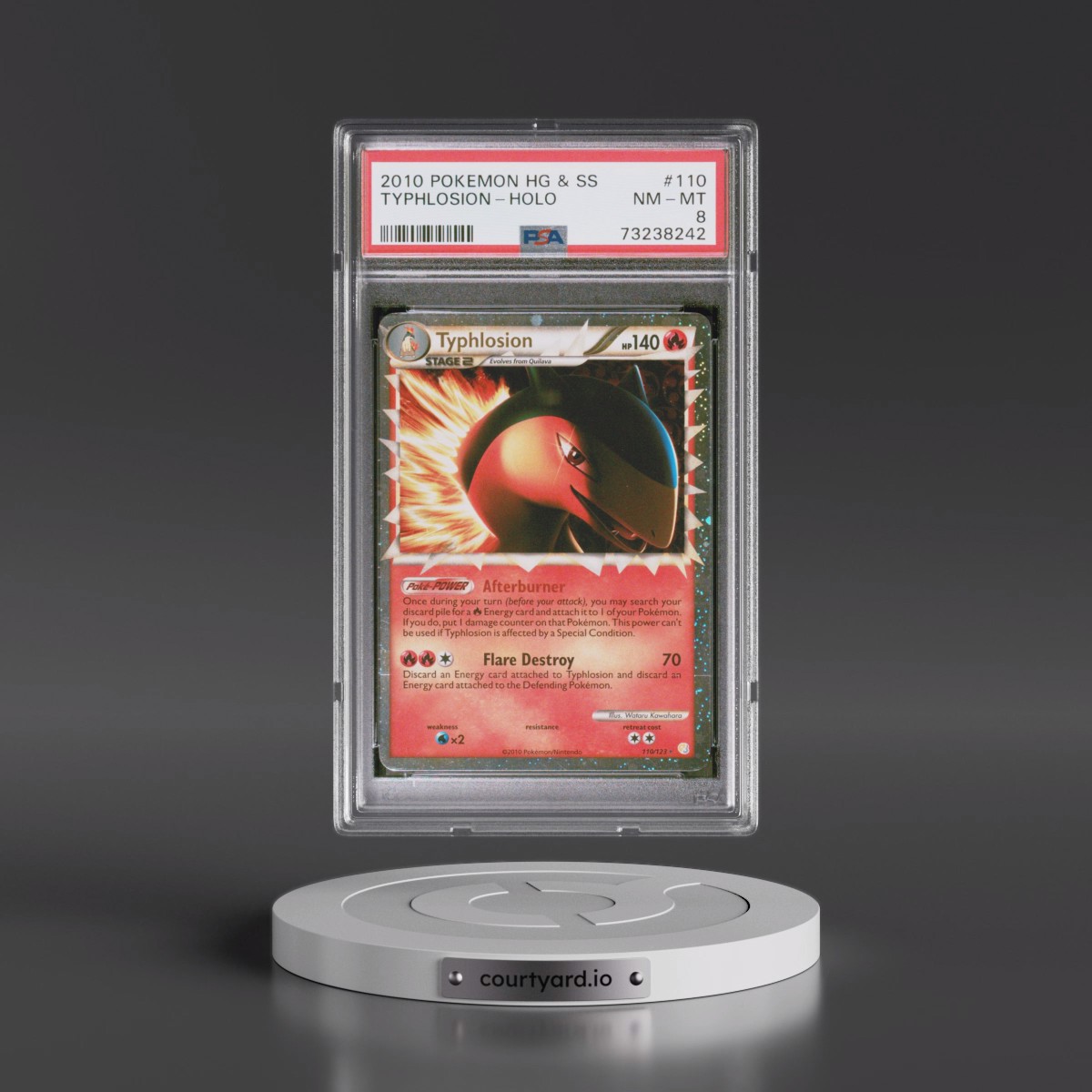 2010 Pokémon Heartgold & Soulsilver #110 Typhlosion - Holo (PSA 8 NM-MT)