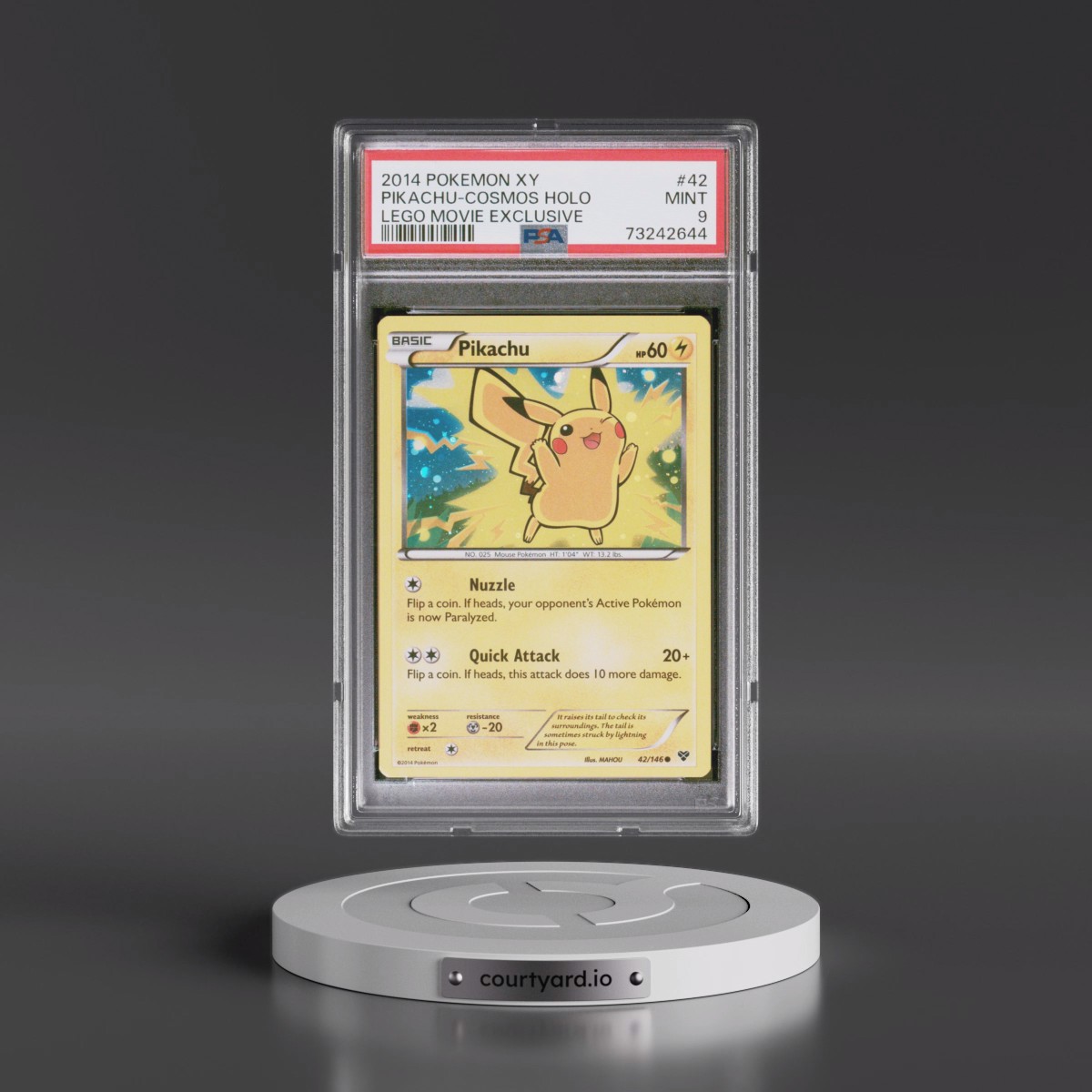 2014 Pokémon XY #42 Pikachu-Cosmos Holo - Lego Movie Exclusive (PSA 9 MINT)