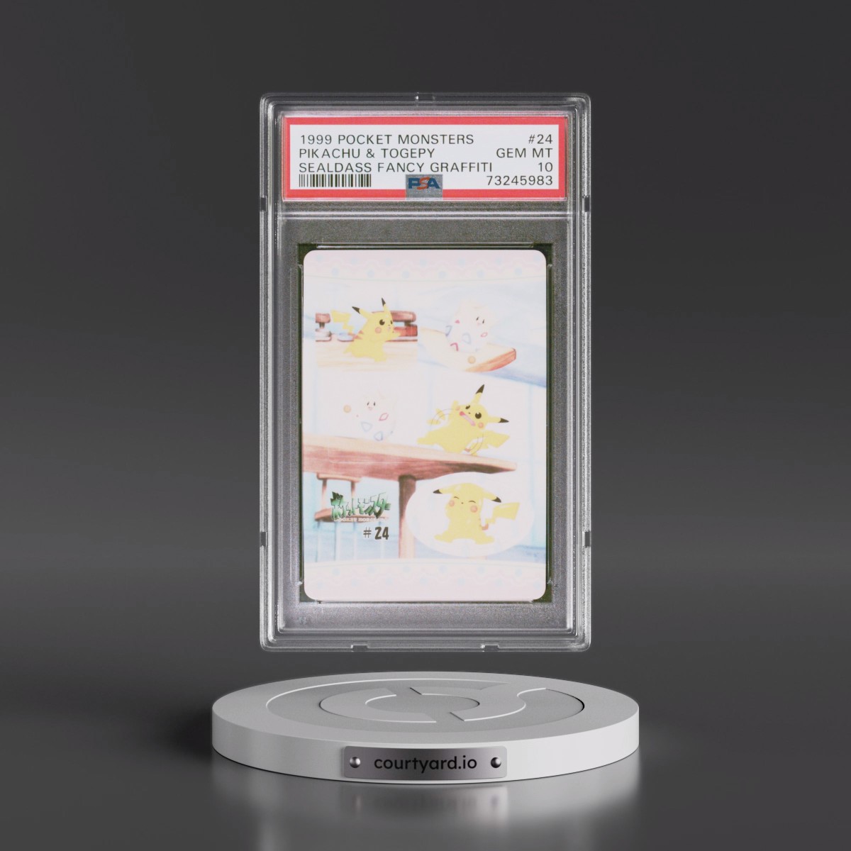 1999 Pocket Monsters Sealdass Fancy Graffiti #24 Pikachu & Togepy (PSA 10 GEM MINT)