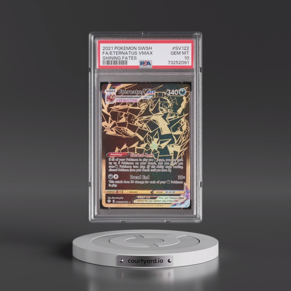 2021 Pokémon Sword & Shield Shining Fates #SV122 Eternatus Vmax - Full Art (PSA 10 GEM MINT)