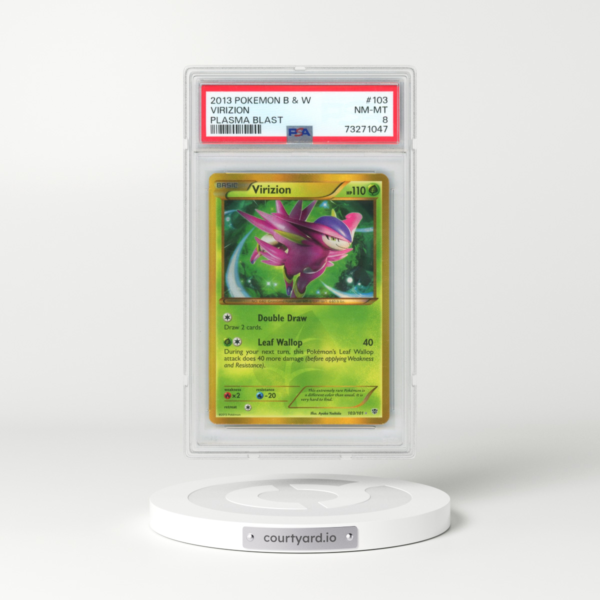 2013 Pokémon Black & White Plasma Blast #103 Virizion (PSA 8 NM-MT)