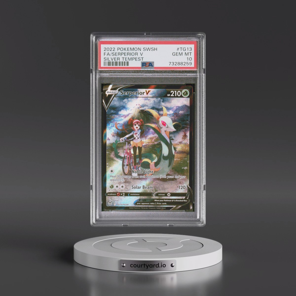2022 Pokémon Sword & Shield Silver Tempest #TG13 Serperior V - Holo Full Art (PSA 10 GEM MINT)