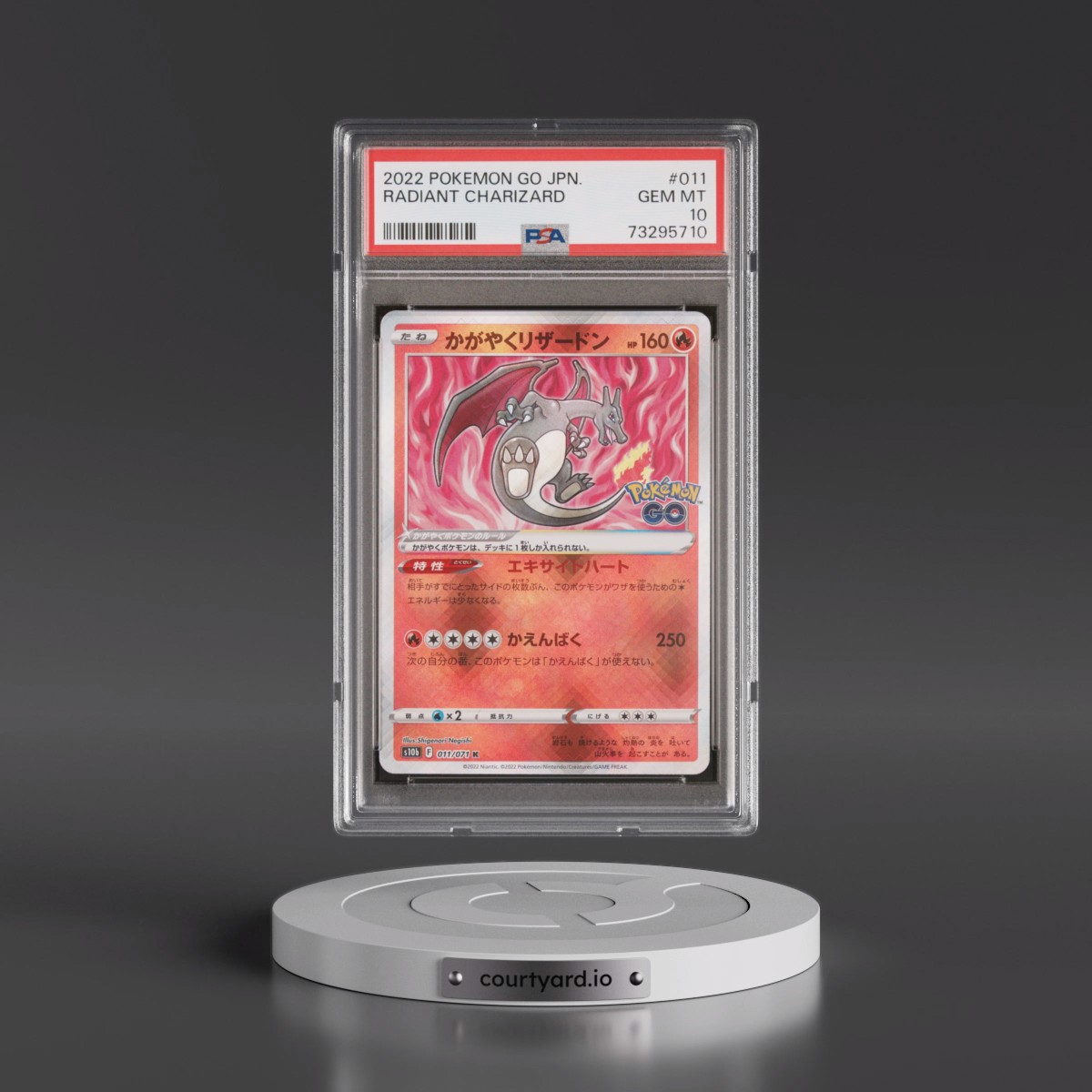 2022 Pokémon Go #011 Radiant Charizard - Holo (PSA 10 GEM MINT)