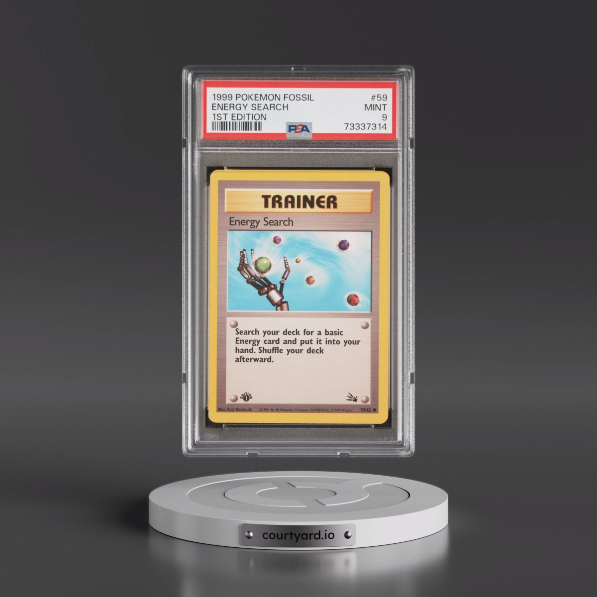 1999 Pokémon Fossil #59 Energy Search - 1st Edition (PSA 9 MINT)