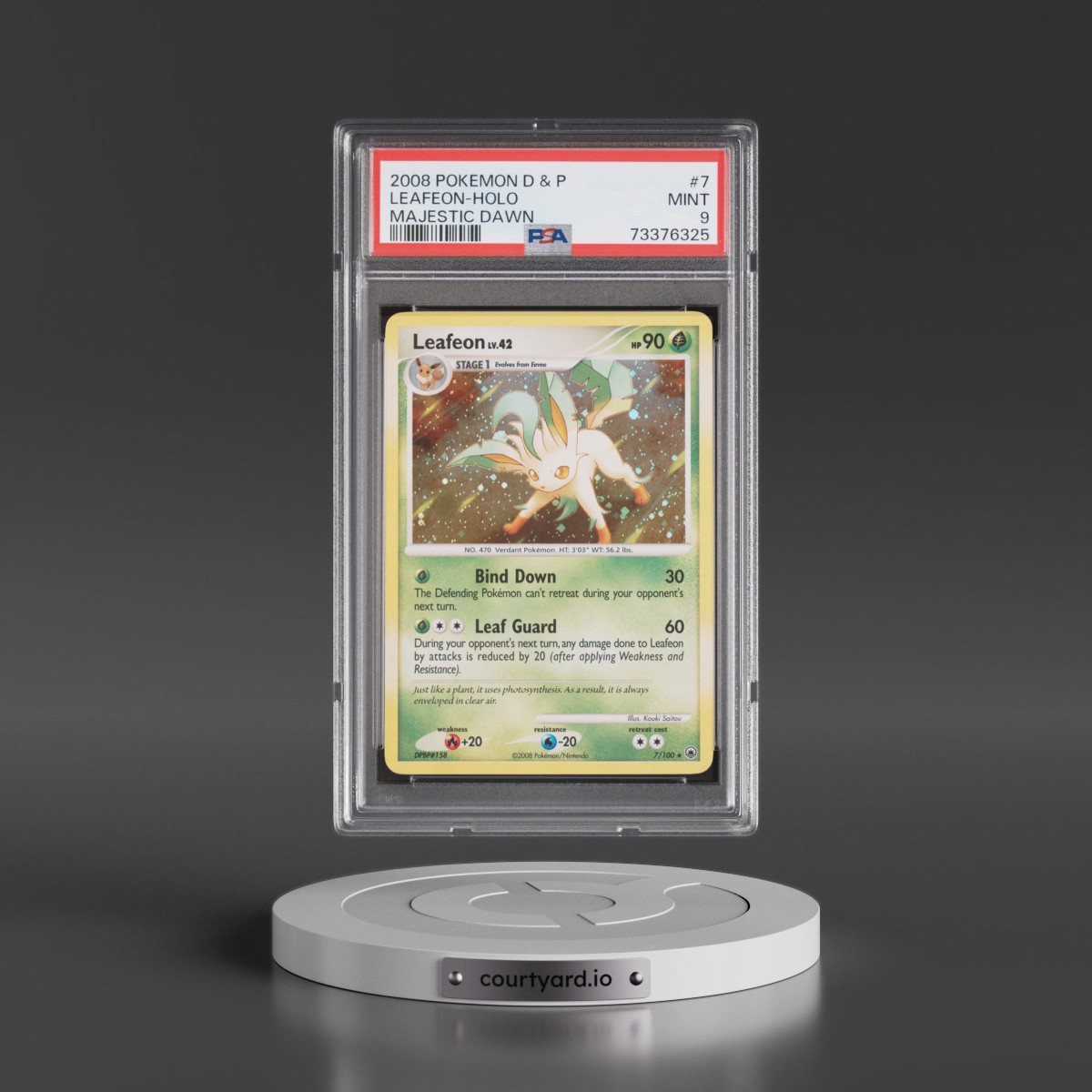 2008 Pokémon Diamond & Pearl Majestic Dawn #7 Leafeon - Holo (PSA 9 MINT)