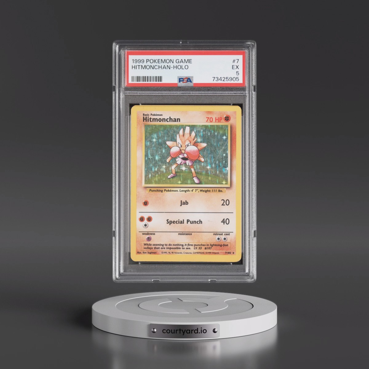 1999 Pokémon Game #7 Hitmonchan - Holo (PSA 5 EX)