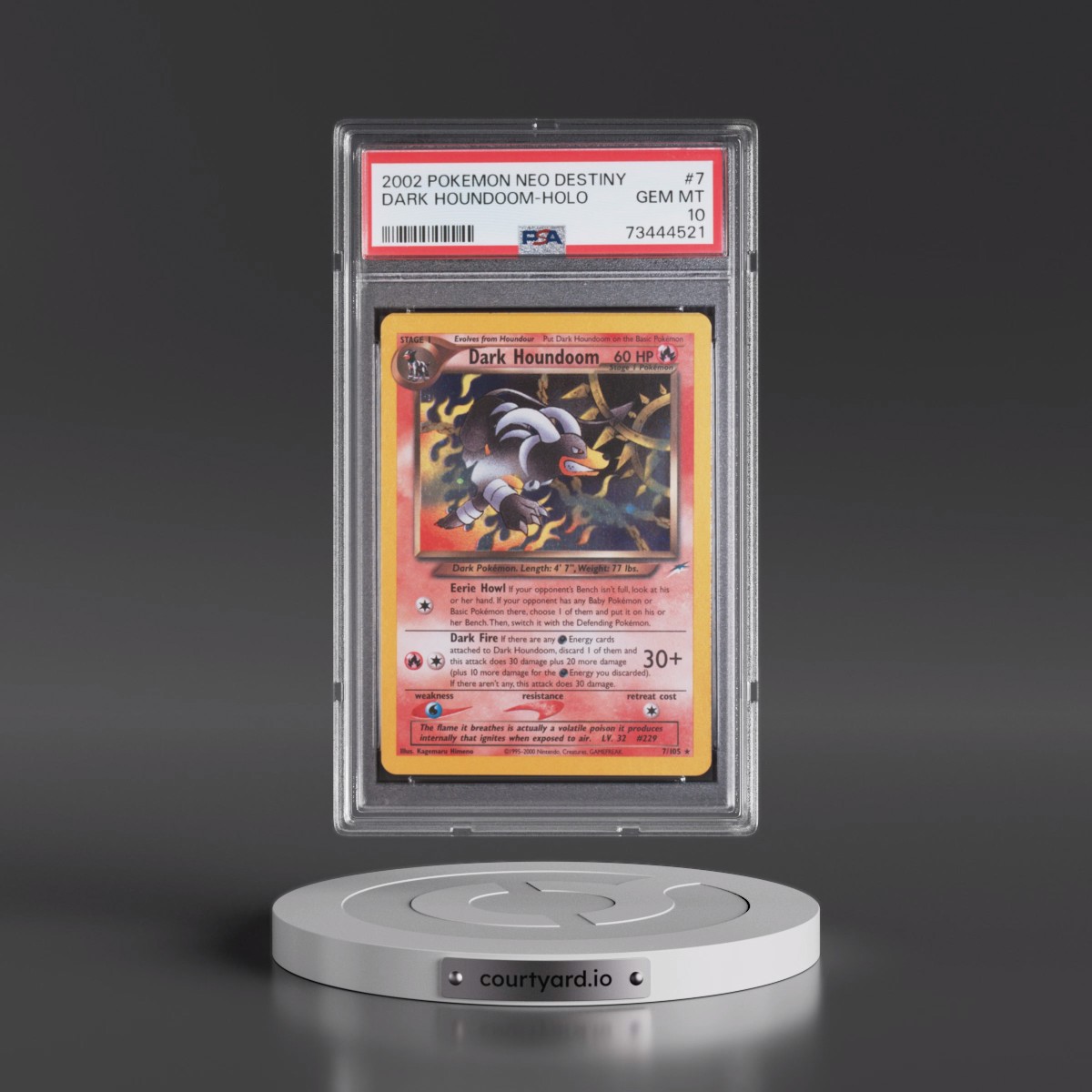 2002 Pokémon Neo Destiny #7 Dark Houndoom - Holo (PSA 10 GEM MINT)