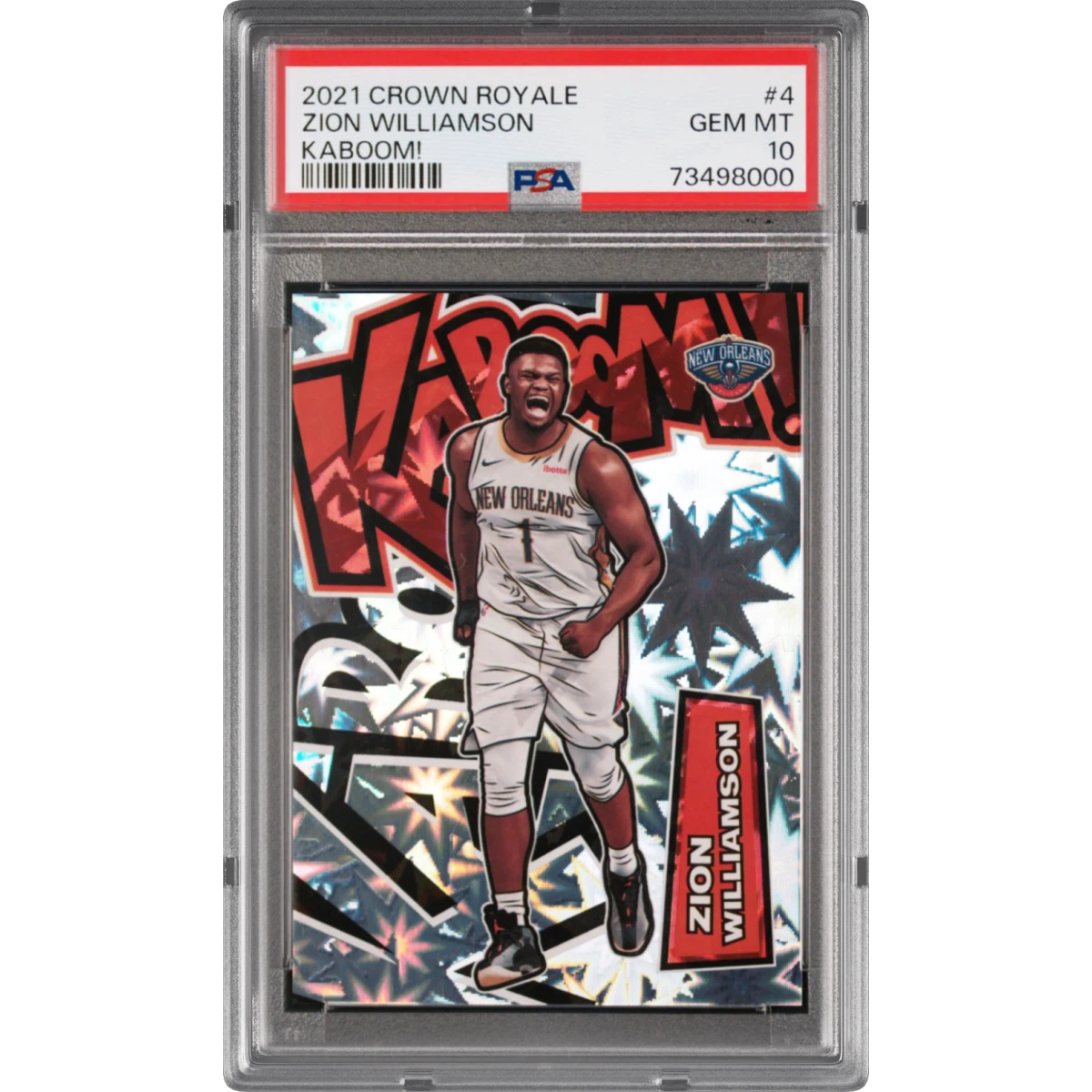 2021 Panini Crown Royale Kaboom! #4 Zion Williamson, PSA 10