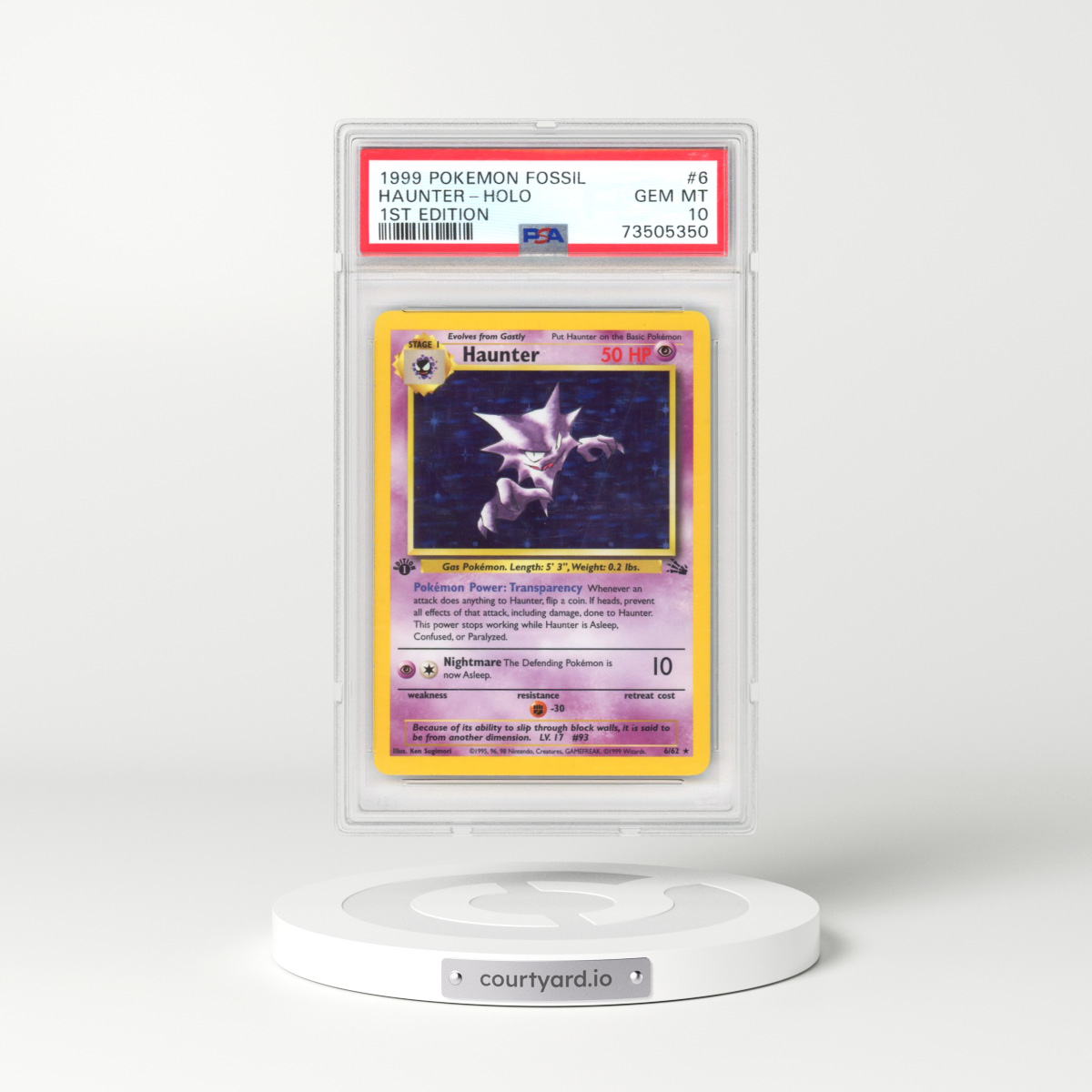 1999 Pokémon Fossil #6 Haunter - 1st Edition Holo (PSA 10 GEM MINT)