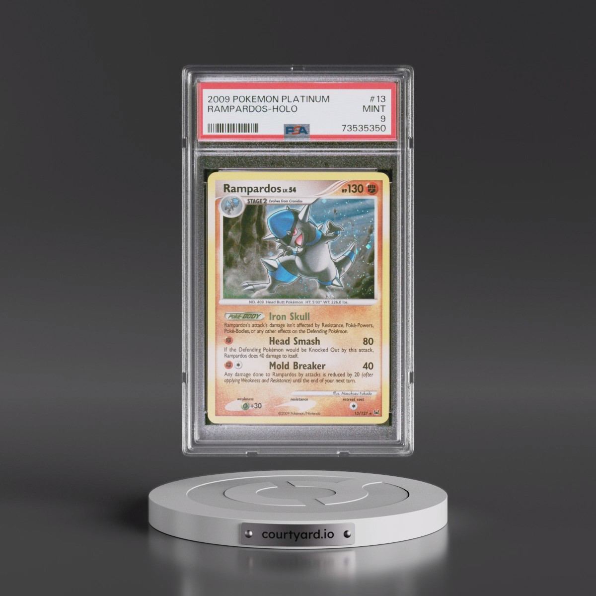 2009 Pokémon Platinum #13 Rampardos - Holo (PSA 9 MINT)