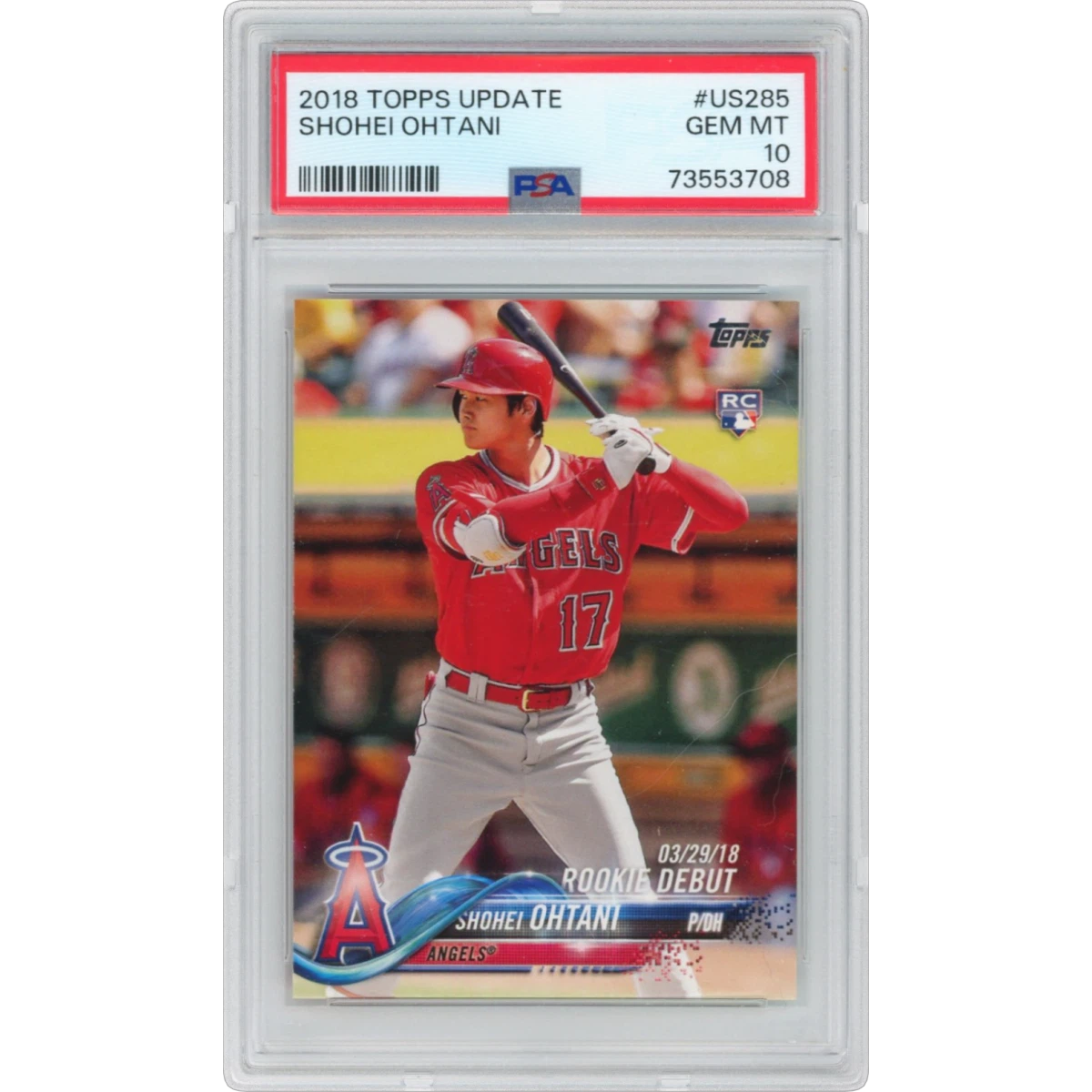 2018 Topps Update #US285 Shohei Ohtani (PSA 10 GEM MINT)
