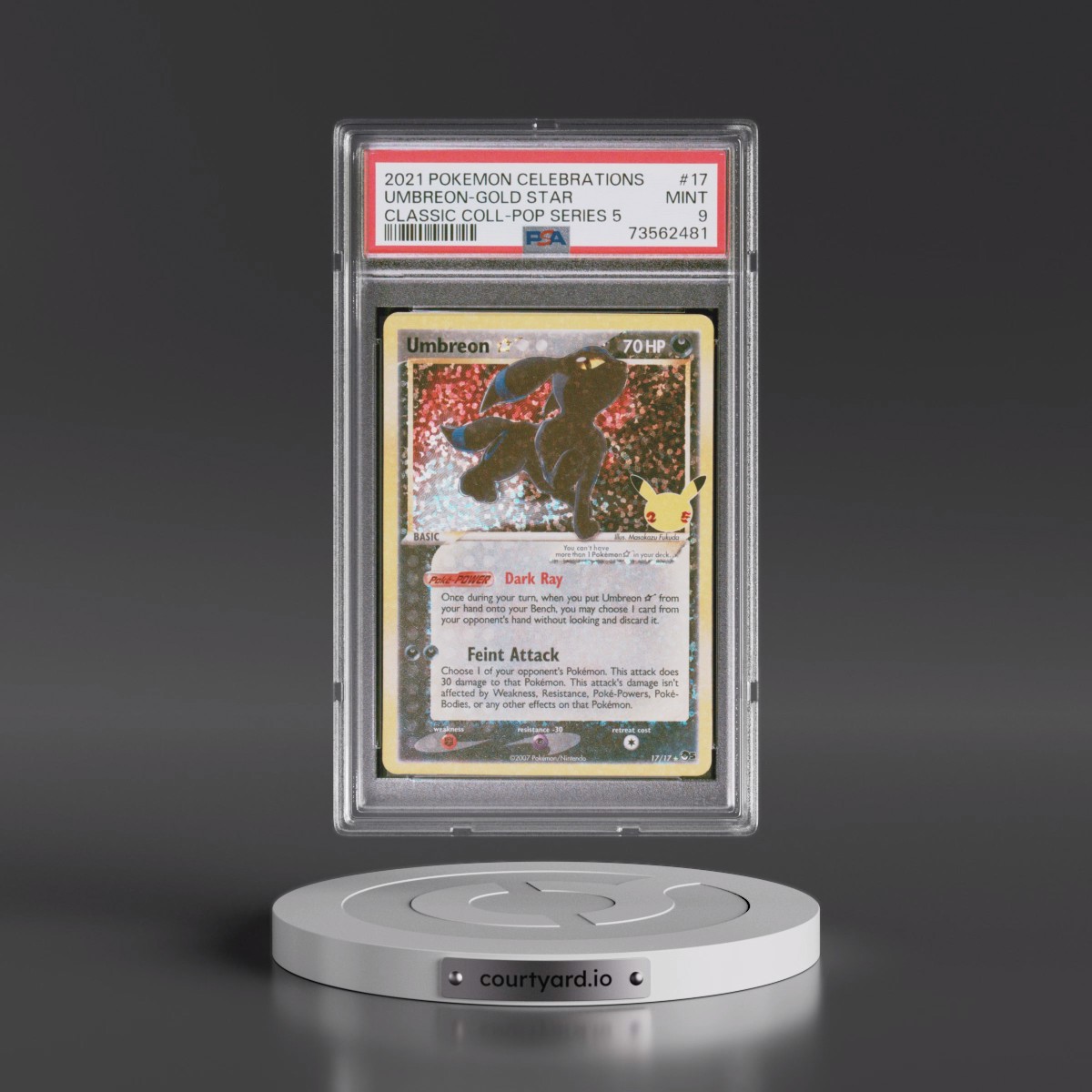 2021 Pokémon Celebrations Classic Collection #17 Umbreon-Gold Star (PSA 9 MINT)