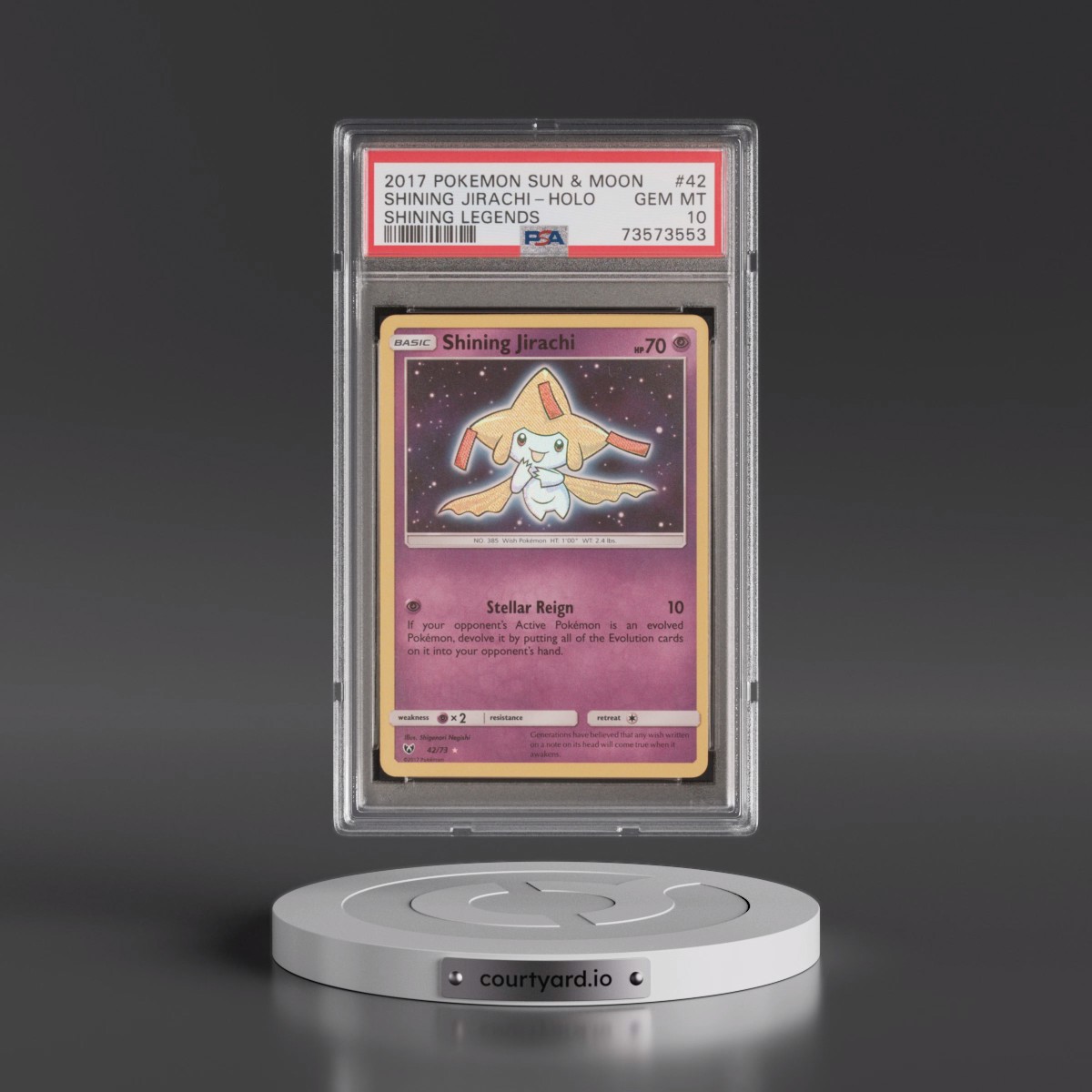 2017 Pokémon Sun & Moon Shining Legends #42 Shining Jirachi - Holo Holo (PSA 10 GEM MINT)