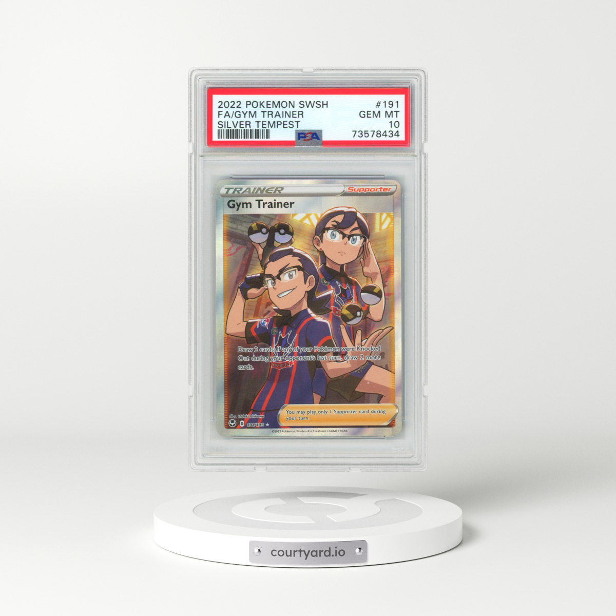 2022 Pokémon Sword & Shield Silver Tempest #191 Gym Trainer - Full Art (PSA 10 GEM MINT)