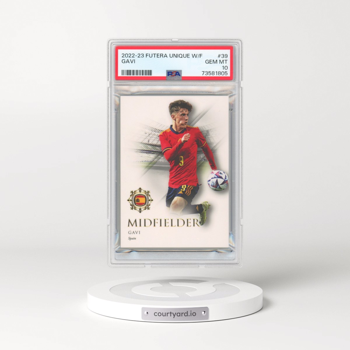 2023 Futera Unique W/F #39 Gavi (PSA 10 GEM MINT)